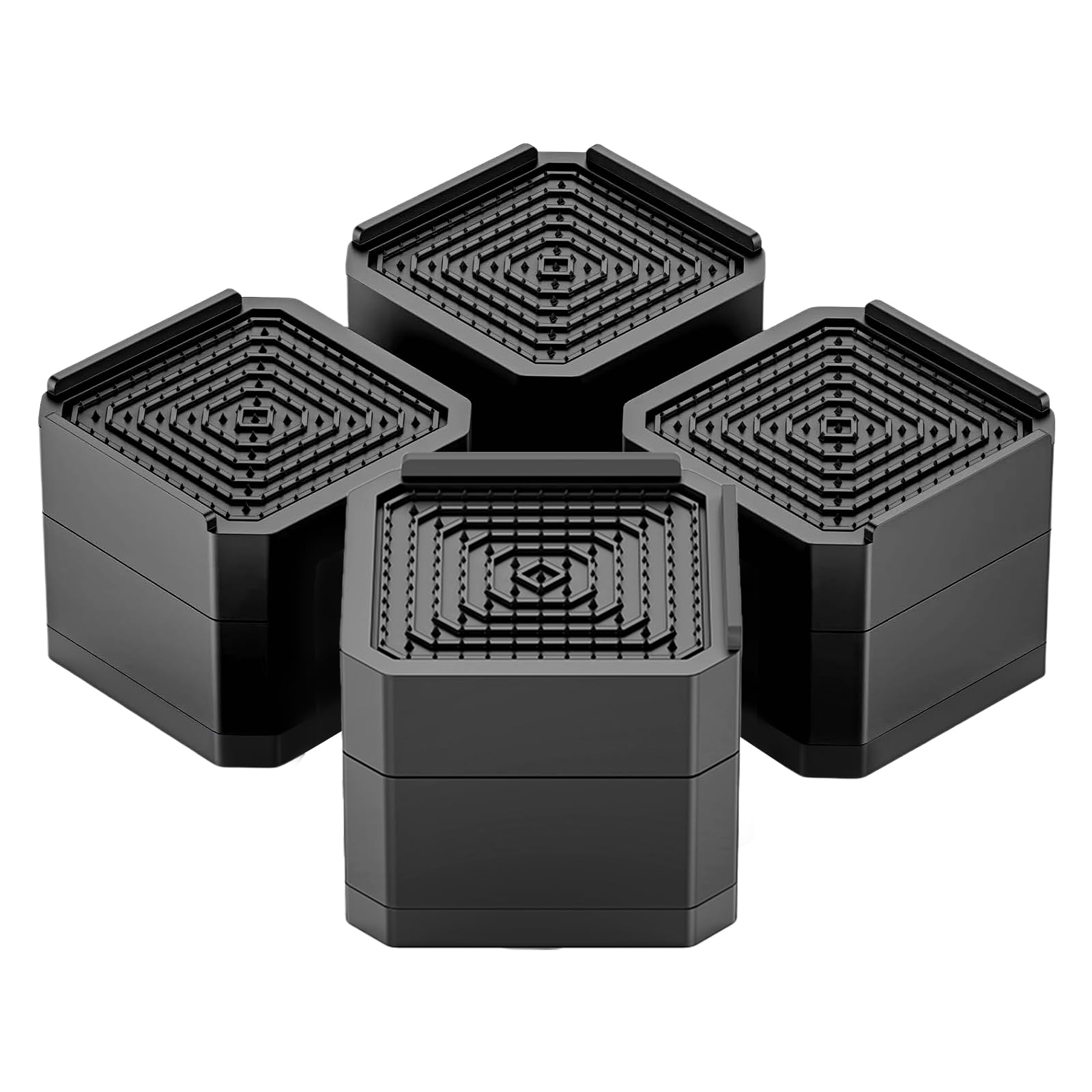 Geborn Adjustable Bed Risers,Oversized Furniture Risers for Desk, Sofa, Chair Legs, Refrigerator, Washing Machine,Heavy Duty Rectangular Block can Lift to 3 inches and Supports up to 4000 pounds