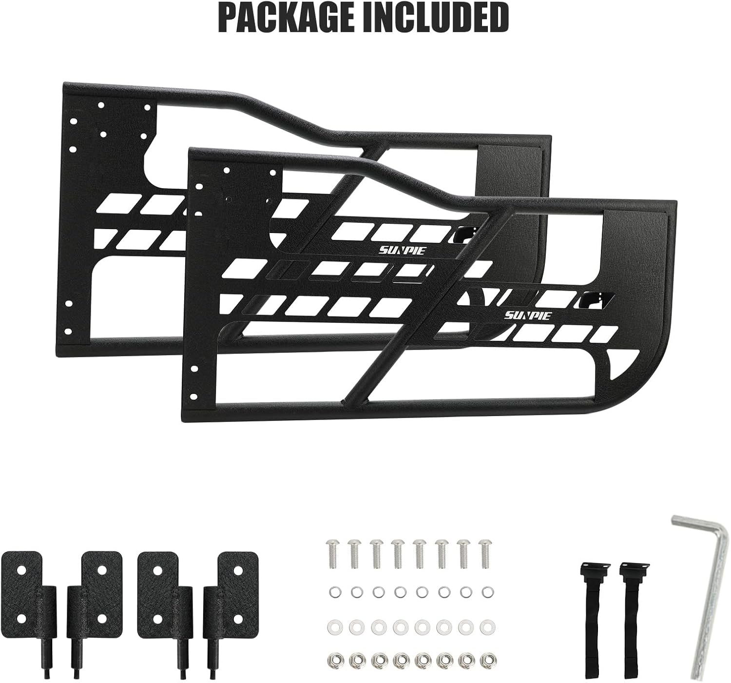 SUNPIE Tube Door 2 Doors Tubular Doors JK Half Door Front Door Compatible with 2007-2018 Jeep Wrangler JK (2 Doors Only)