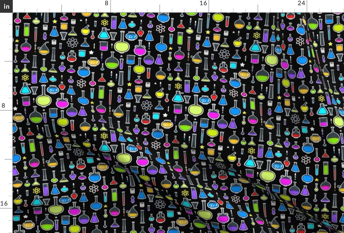 Spoonflower Fabric - Lab Chemistry Science Geek Nerd Teacher School Printed on Upholstery Velvet Fabric Fat Quarter - Upholstery Home Decor Bottomweight Apparel