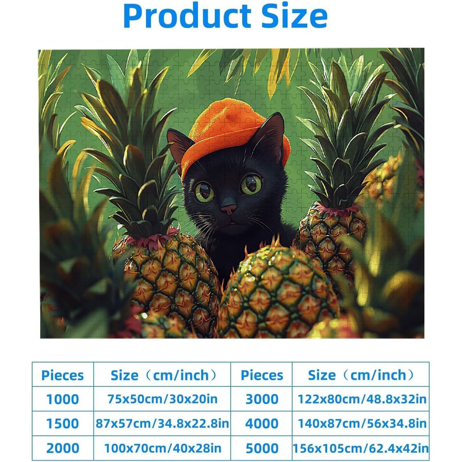 Puzzle 1000 sztuk Puzzle dla dorosłych 75 x 50 cm gra edukacyjna prezenty dla dorosłych i dzieci od 14 lat, kreatywny prezent relaksacyjny 75 x 50 cm - (ananas dla kota) x-558