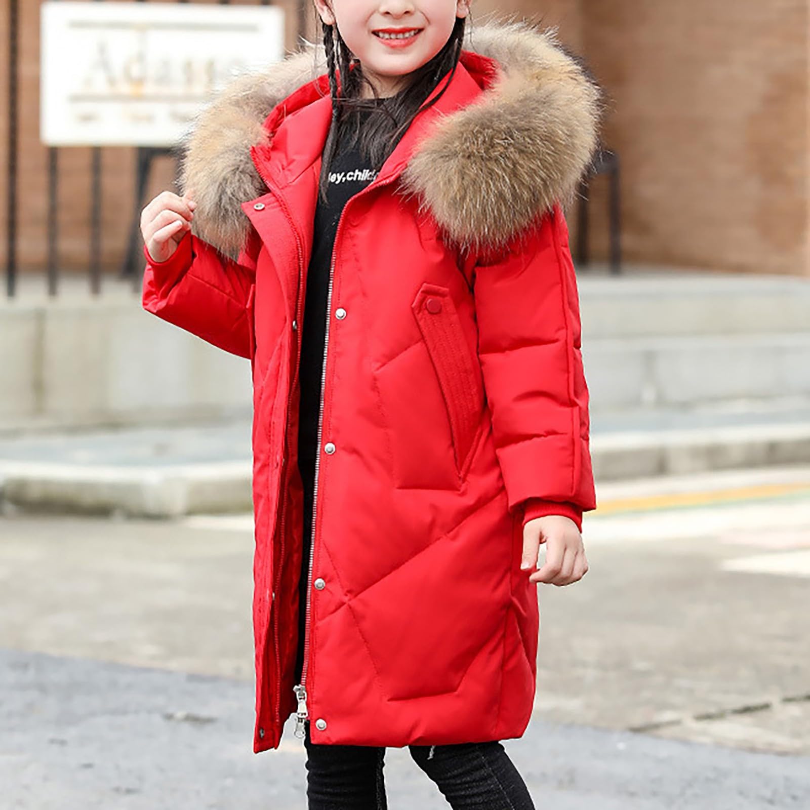 Cappotto invernale lungo foderato, giacca invernale per bambini, parka impermeabile, giacca trapuntata, calda con cappuccio, giacca da sci, giacca da neve, piumino imbottito