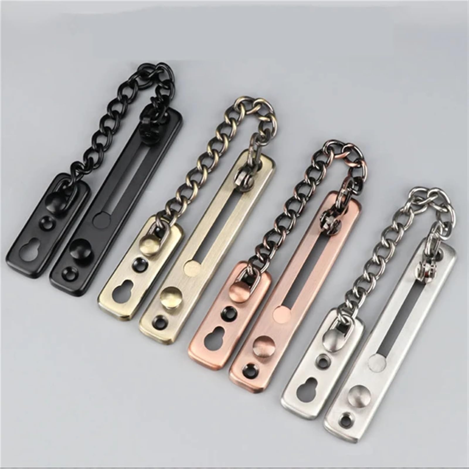 Loquet Porte Lot de 2 chaînes antivol en Acier Inoxydable for Porte de Maison, Serrure de Porte, Serrure d'hôtel, Serrure de sécurité, Serrure de Porte, goupille Anti-Blocage(Black)