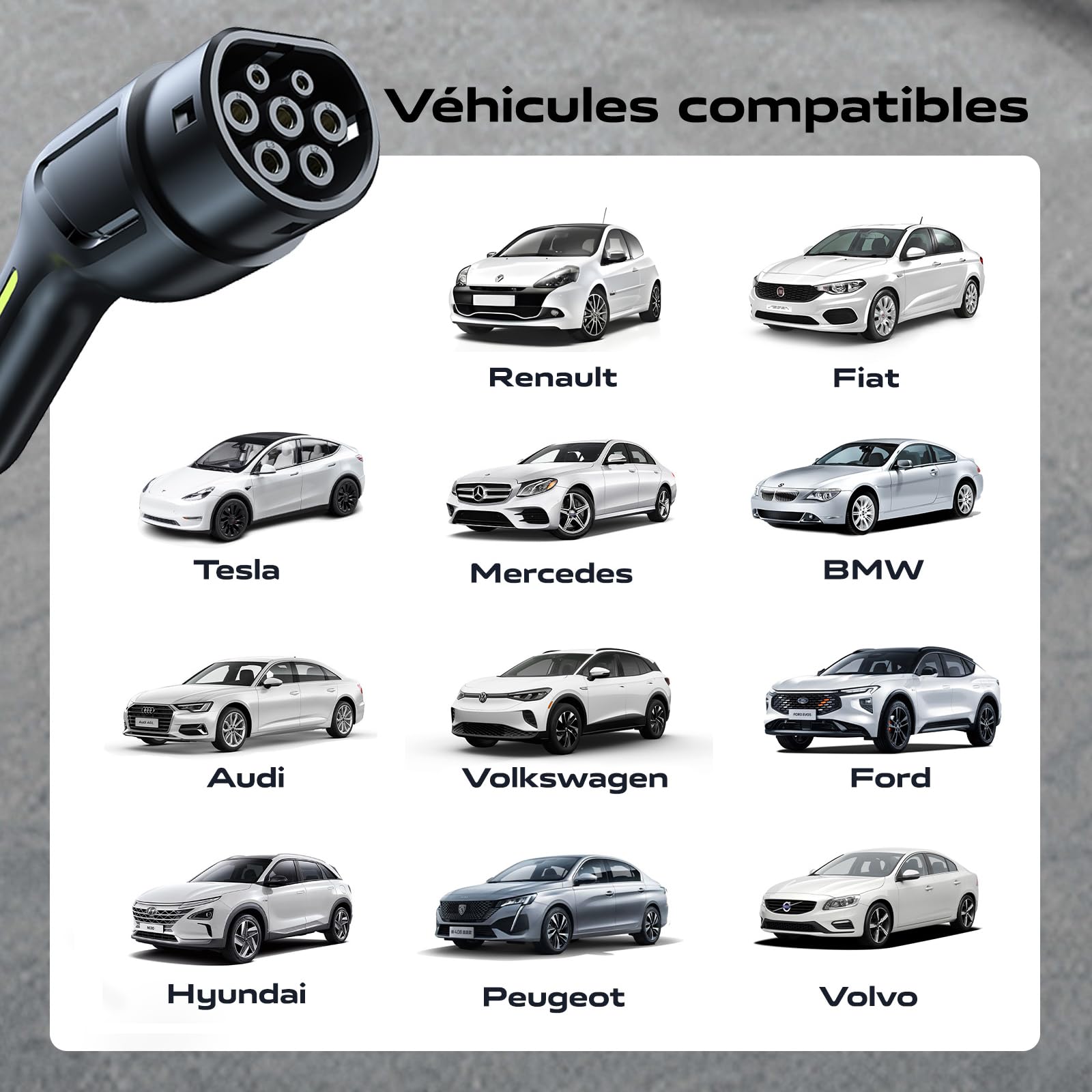 Chargeur Voiture Electrique 3,68kW | 6-16A | 5M, EV Chargeur Schuko Type 2 Courant Commutable avec Affichage, Câble Recharge Véhicule Electrique Rapide IP65 (IEC62196-2) VDLPOWEREU