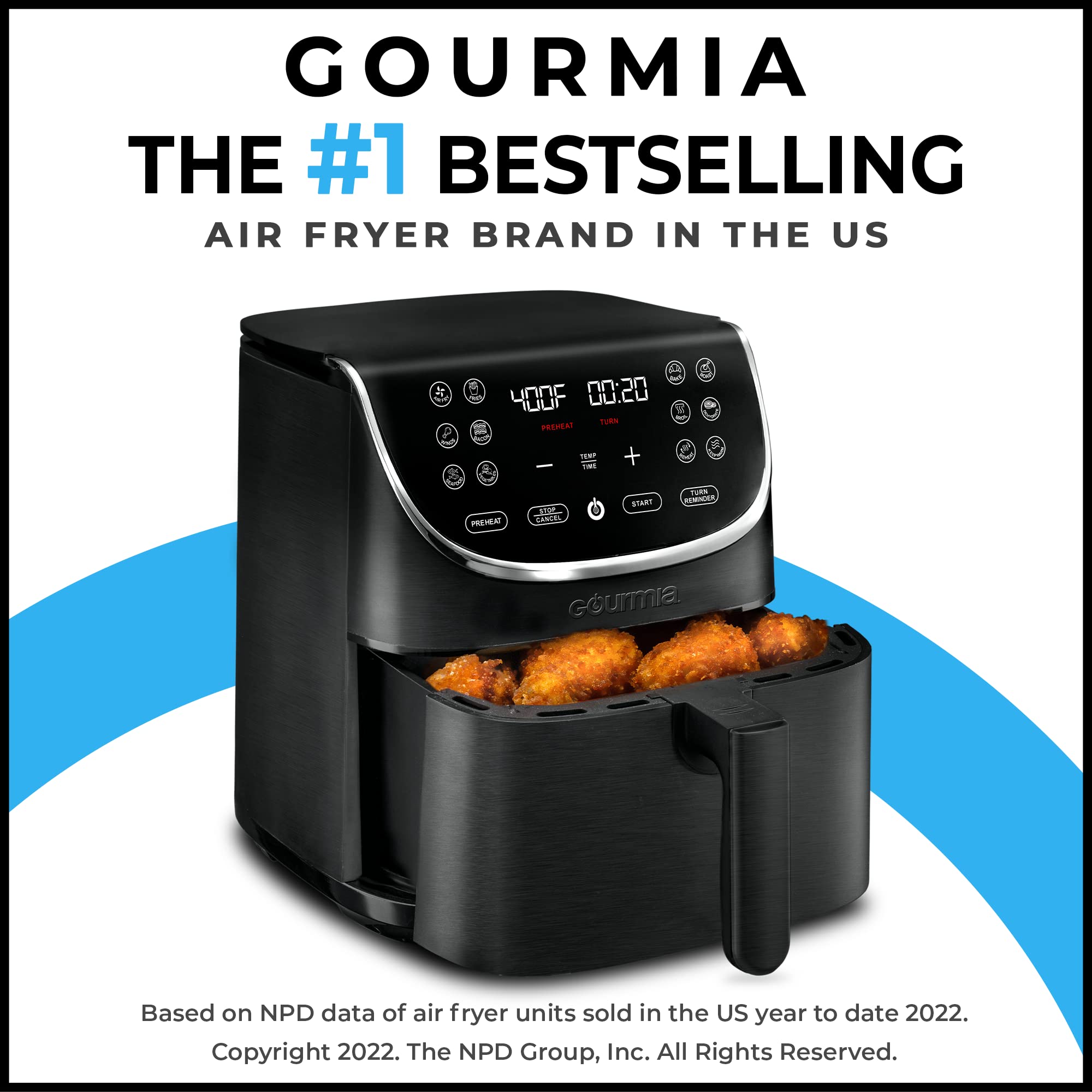Buy Gourmia Air Fryer Oven Digital Display 7 Quart Large AirFryer