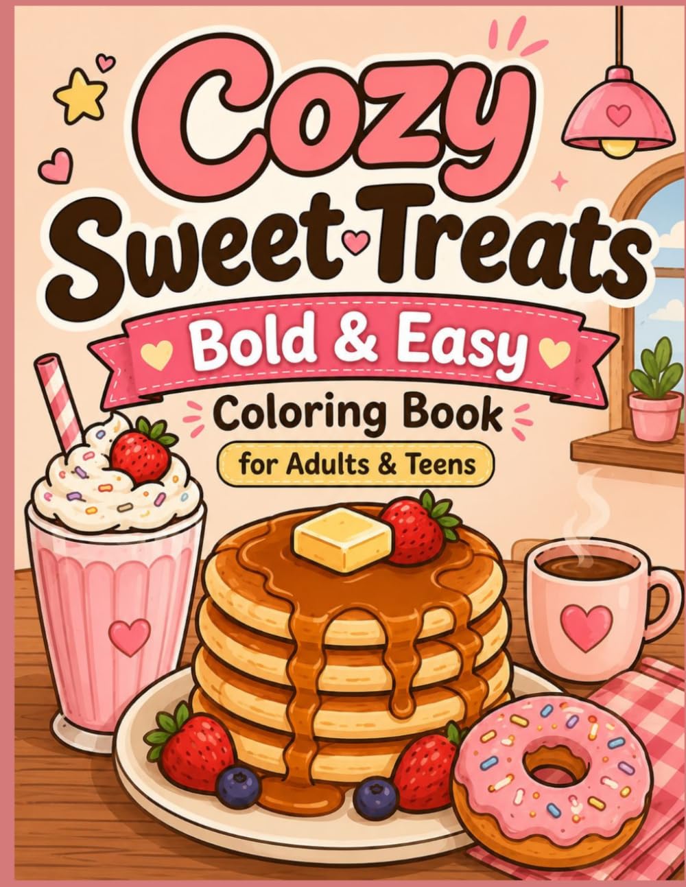 Cozy Sweet Treats: Bold & Easy Coloring Book for Adults & Teens