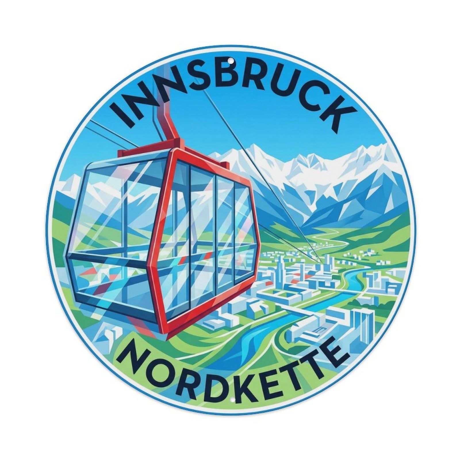 Vintage Travel Innsbruck Austria Transparent Metal Tin Sign