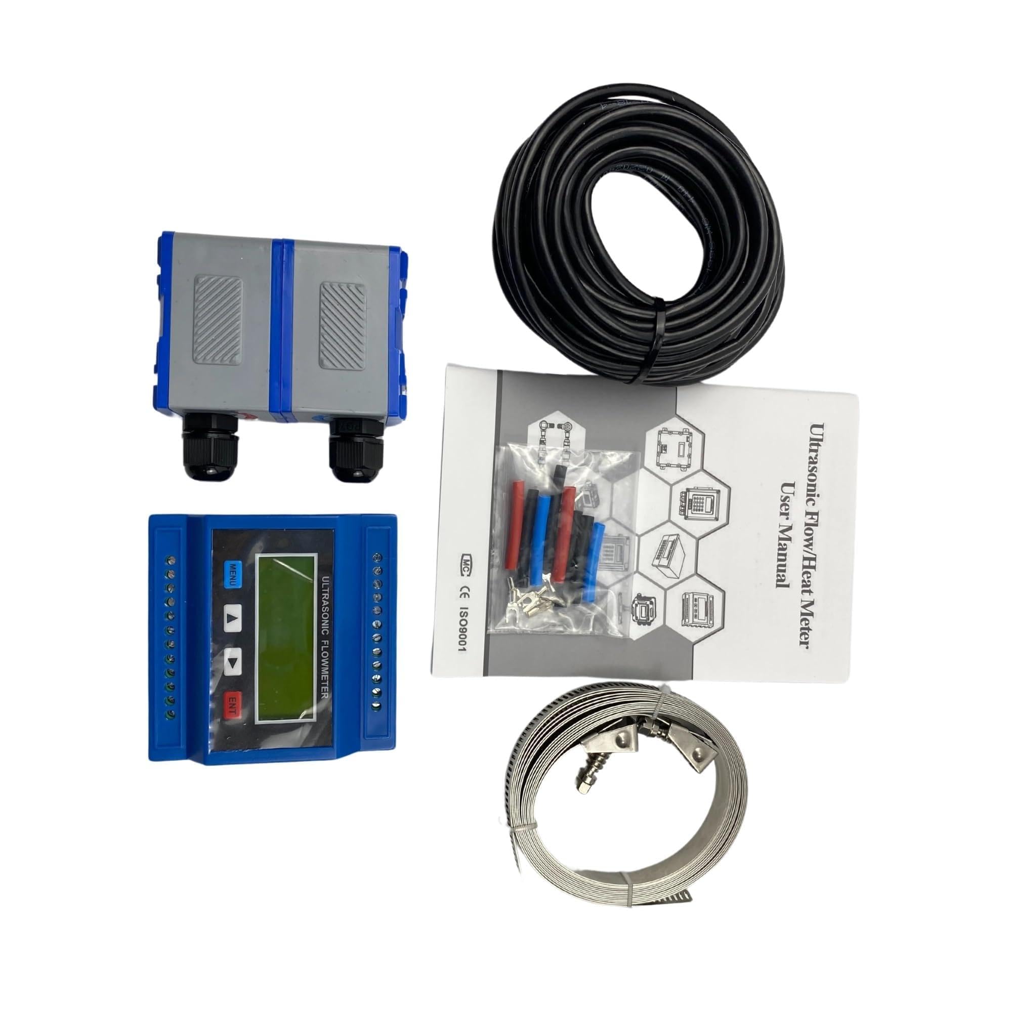 TUF-2000M Ultrasonic Water Flow Meter TS-2 (DN15~DN100) - High-Temperature Digital Liquid Flowmeter for Accurate Measurement,High Accuracy(Host Plus TM-1)
