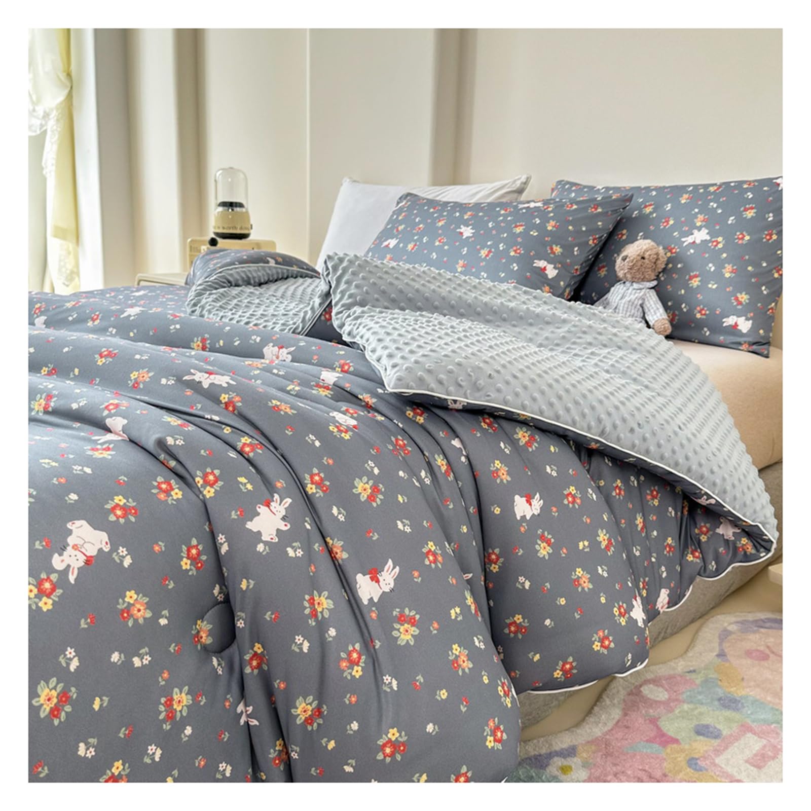 Tauzveok Winter Comforter Queen Size, Heavy Warm quilt for winter, Fluffy Quilts, Cotton+ Fiber, Thickened Winter Blanket,D,150 * 200cm 3kg