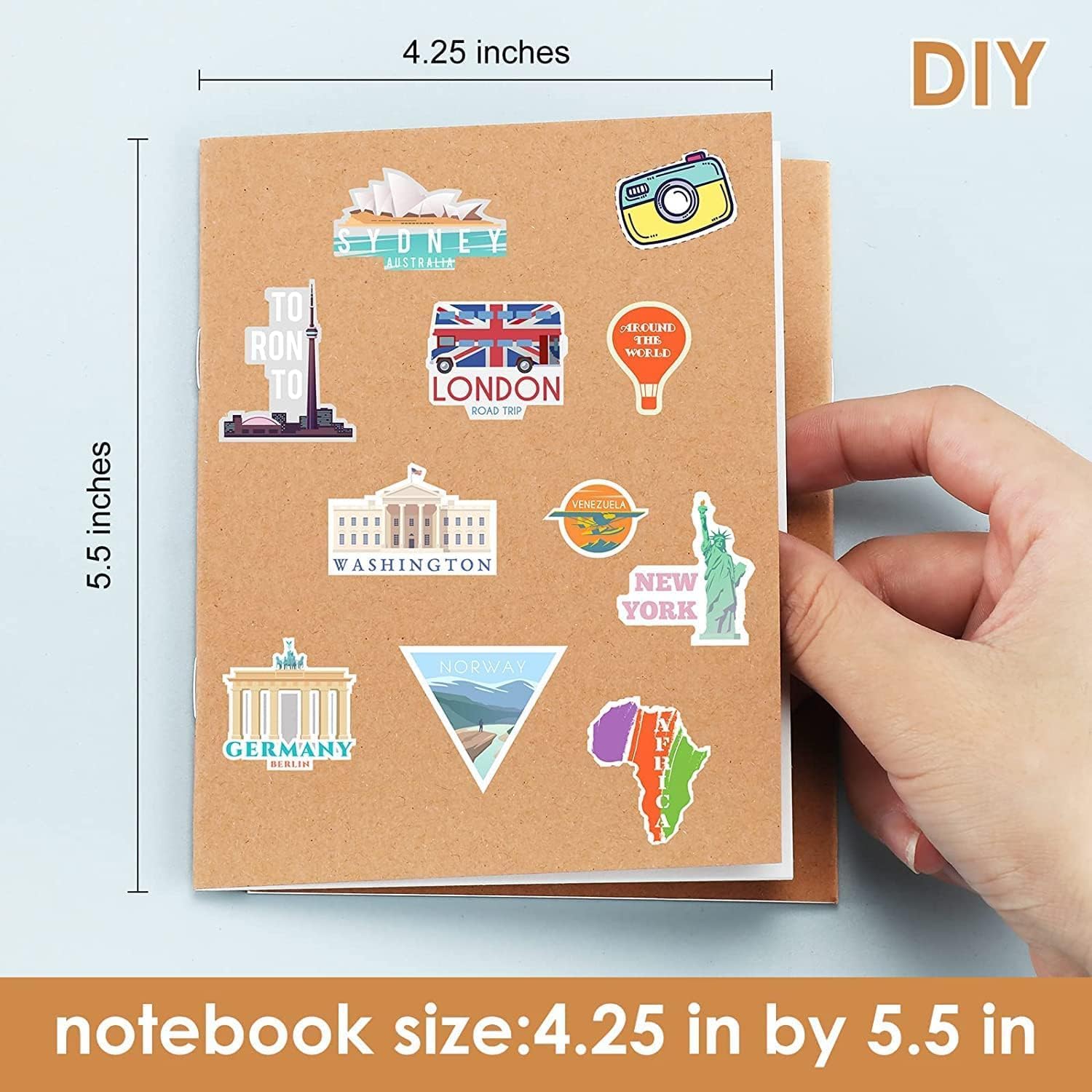Lot de 100 Pochette A6 Carnet de notes vierge avec couverture kraft, journaux de voyage vierges, blocs-notes de poche non lignés pour voyageurs, étudiants (48 pages / 24 feuilles, 10,8 x 14 cm)