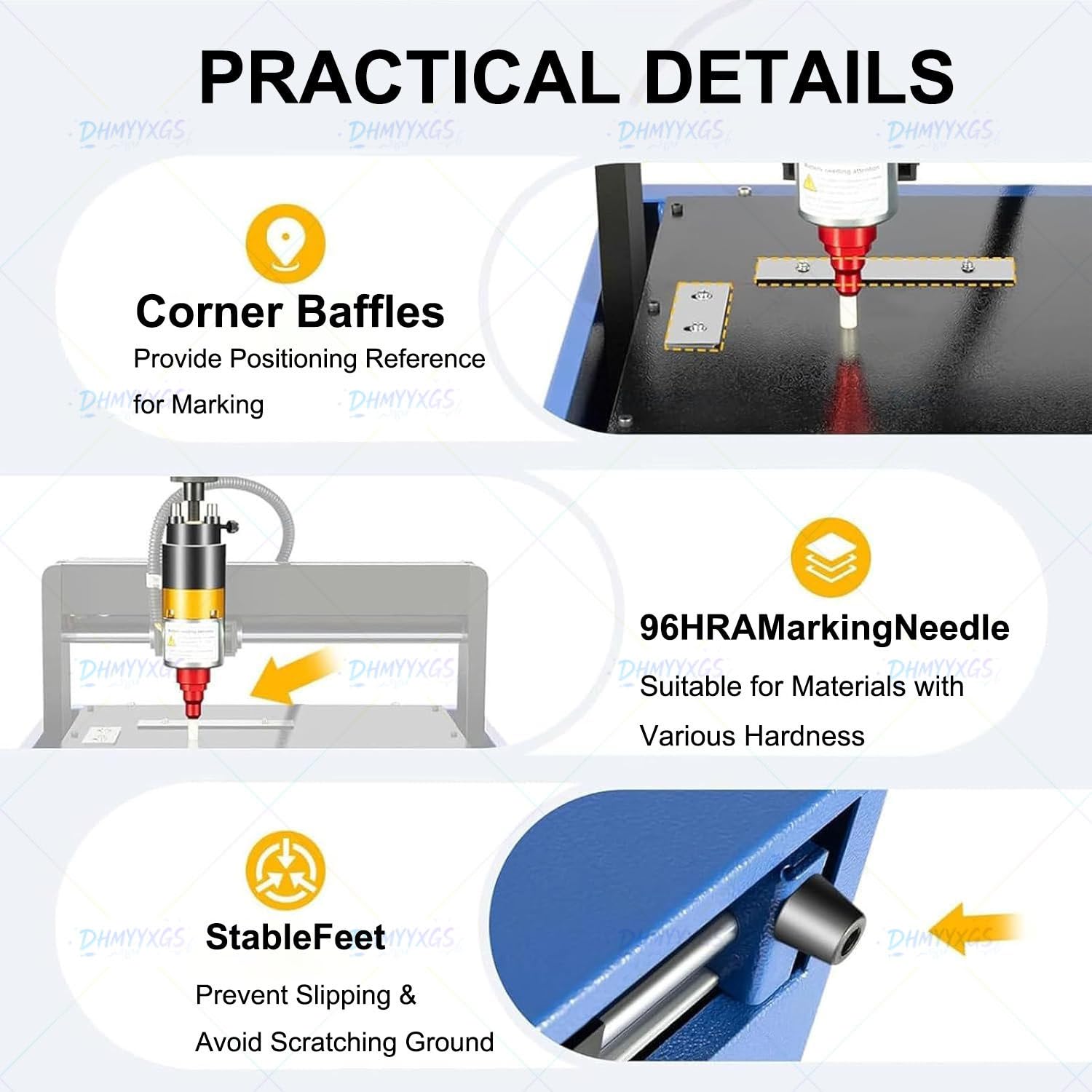 Machine de gravure pour plaques signalétiques en métal, graveur pneumatique, moteur de 400 W, vitesse de 50 mm/s, profondeur de 0,05 à 1 mm, pour plaque d'acier/carte d'identité, équipes de production