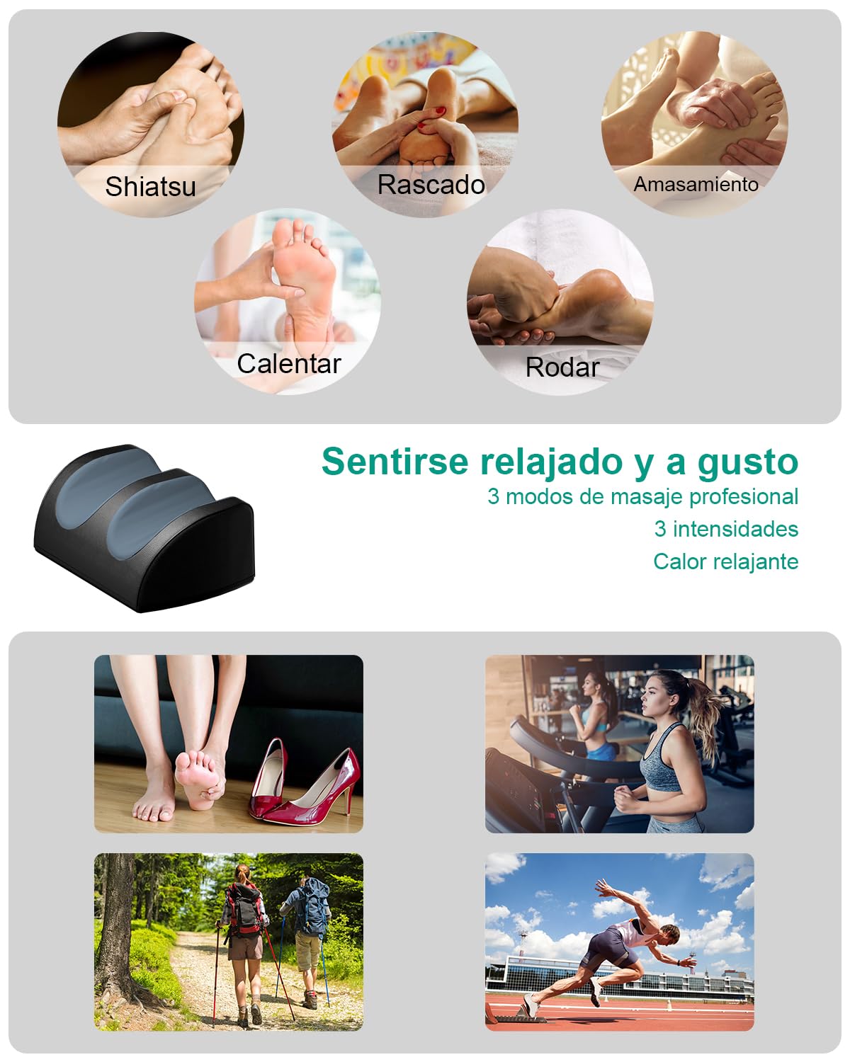 Masajeador de pies con calor LINGTENG, diseñado para amasar los músculos de las piernas y los pies, con un masajeador de pantorrillas con mango de control: un regalo muy considerado para mamá, papá y