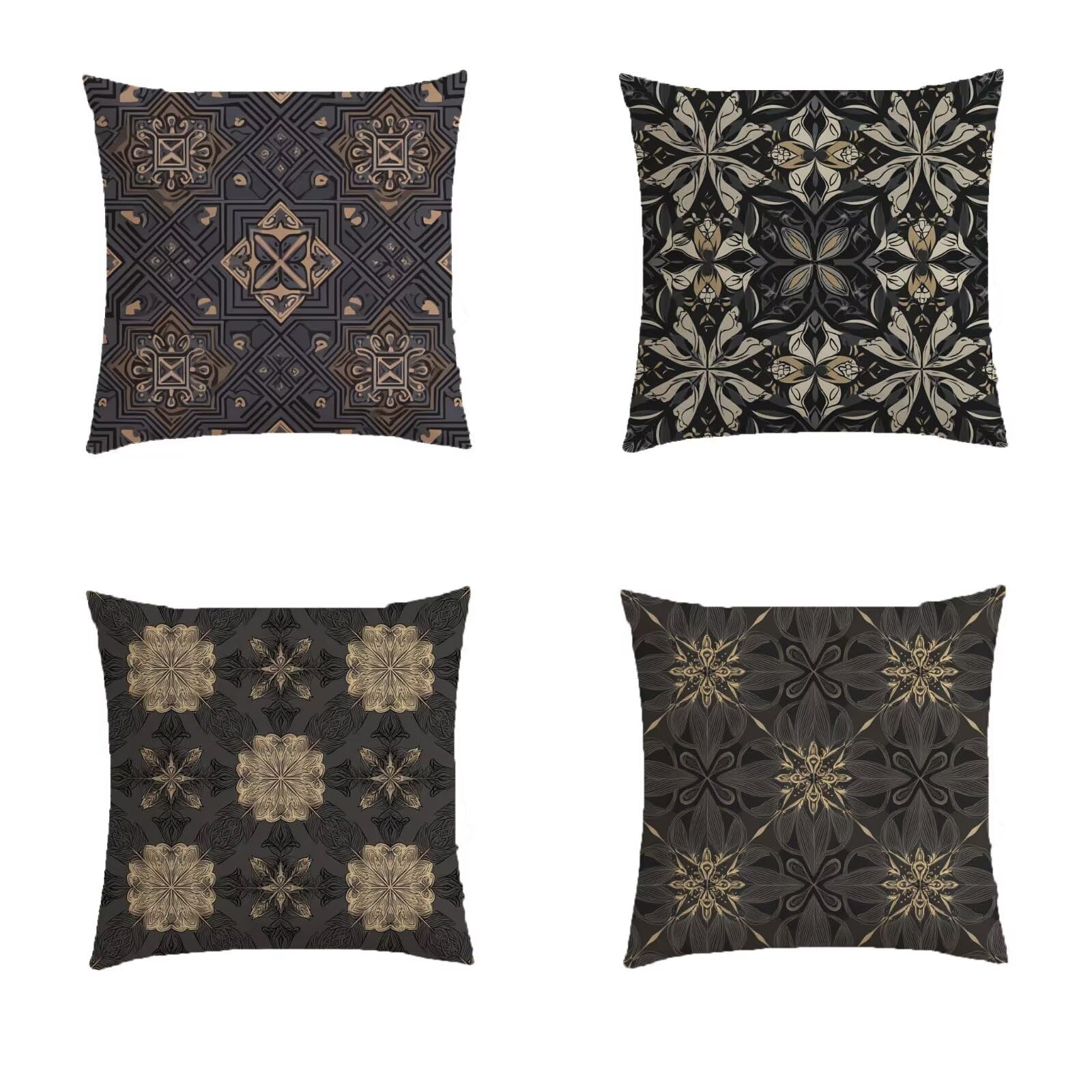 Housse coussin exterieur 70x70 taie oreiller géométrique canapé salon de jardin carré