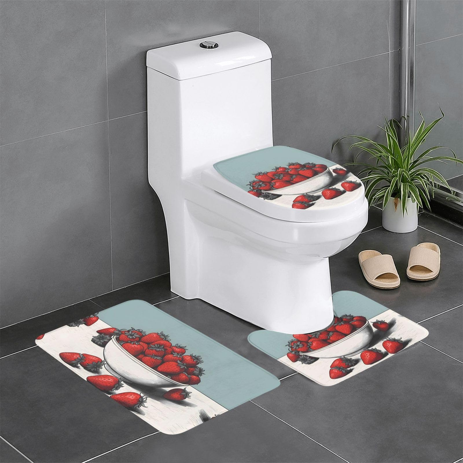 Tapis de bain antidérapant WHJSSF Many Fruits pour éliminer les glissades sur sol humide