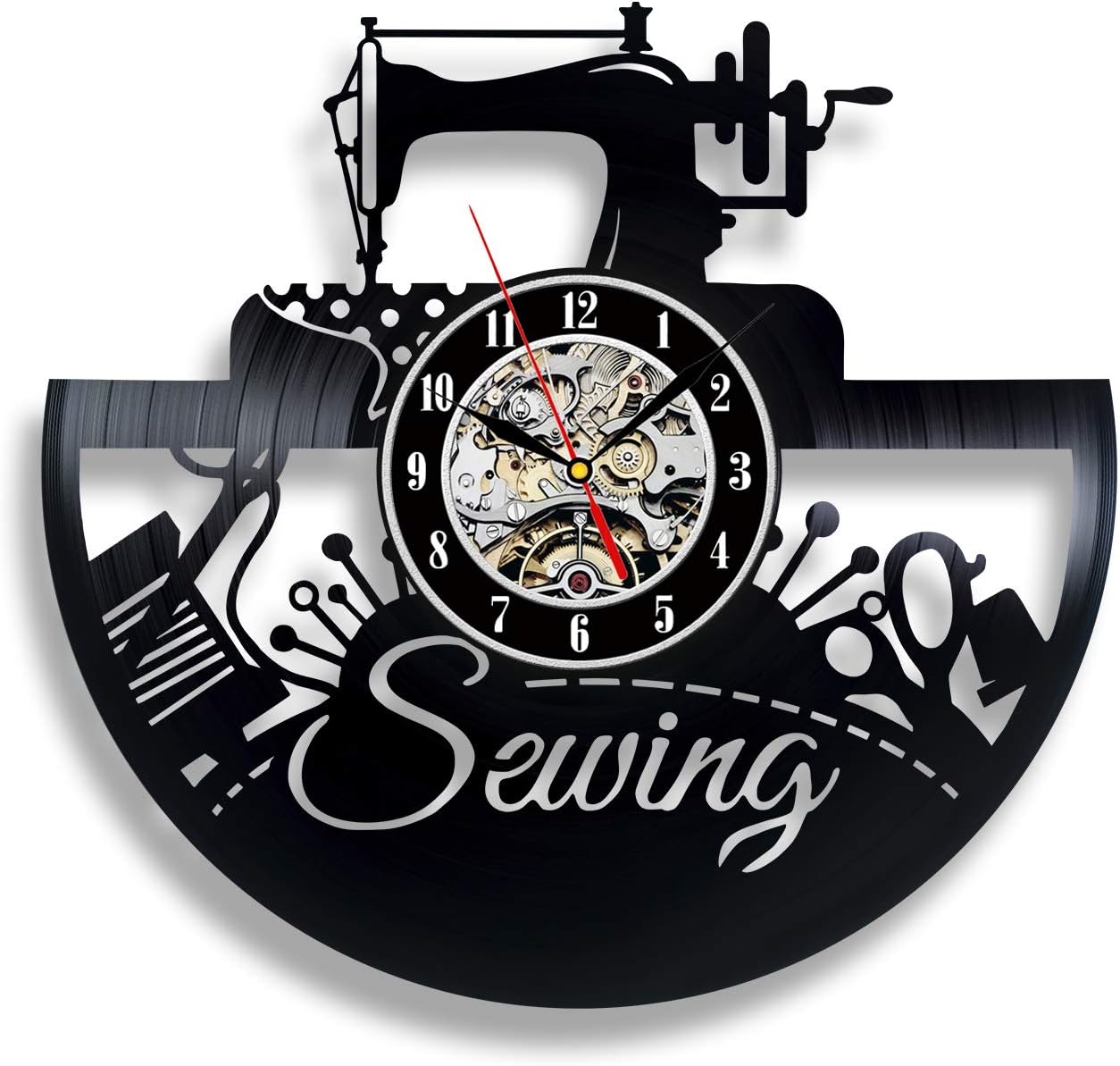 Sewing Wall Clock Room Sign Equipment Set Software Machine Ornament Ideas Quoted Design Decor Vinyl Decorations Art Thimble