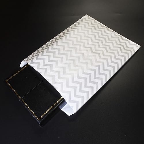 Miniatura 5 de 100 bolsas de regalo de mercancía, bolsas de compras (8.5 x 11 pulgadas, plateadas)