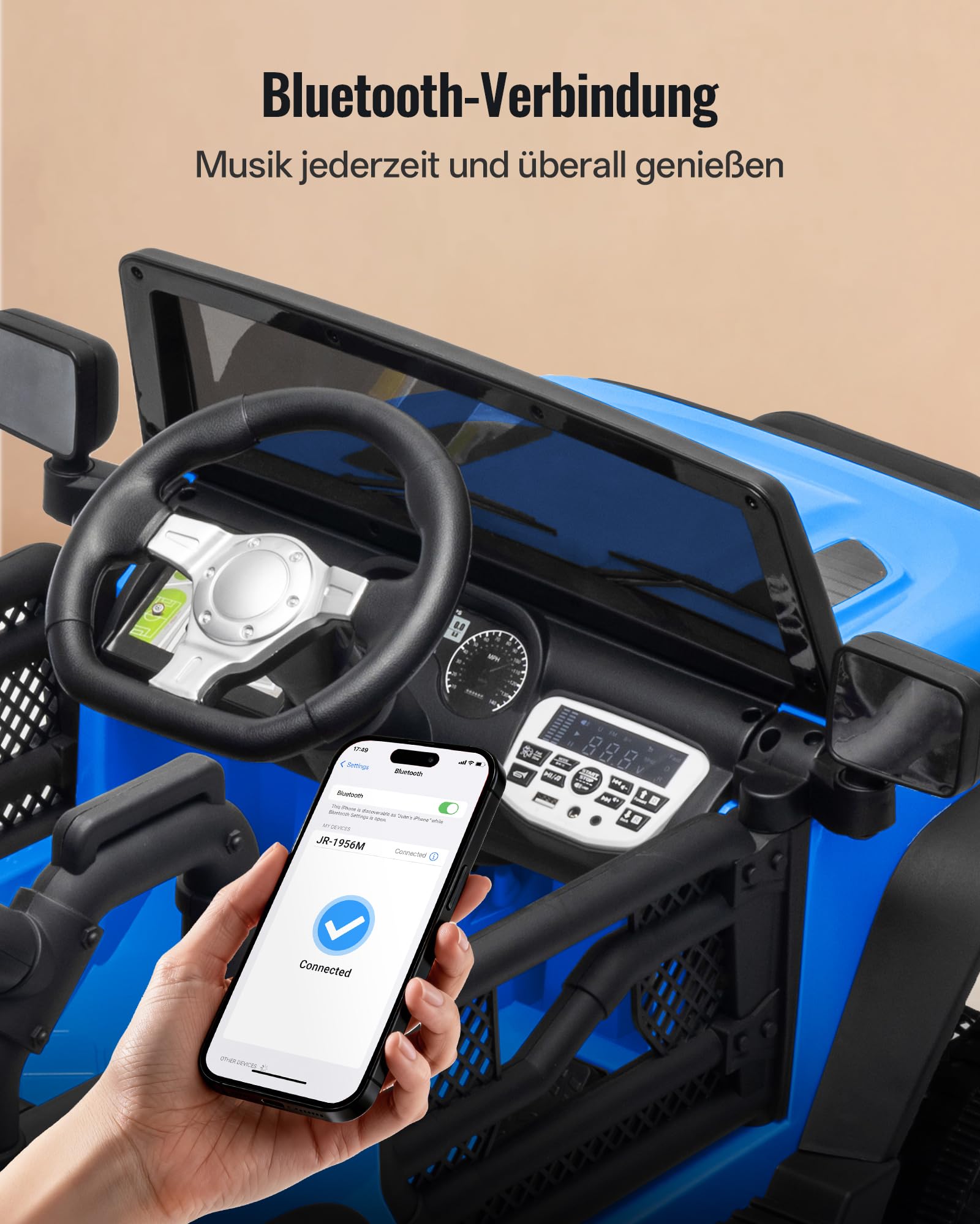 Outfunny Elektroauto für Kinder, 24V Kinder Elektroauto mit Fernbedienung