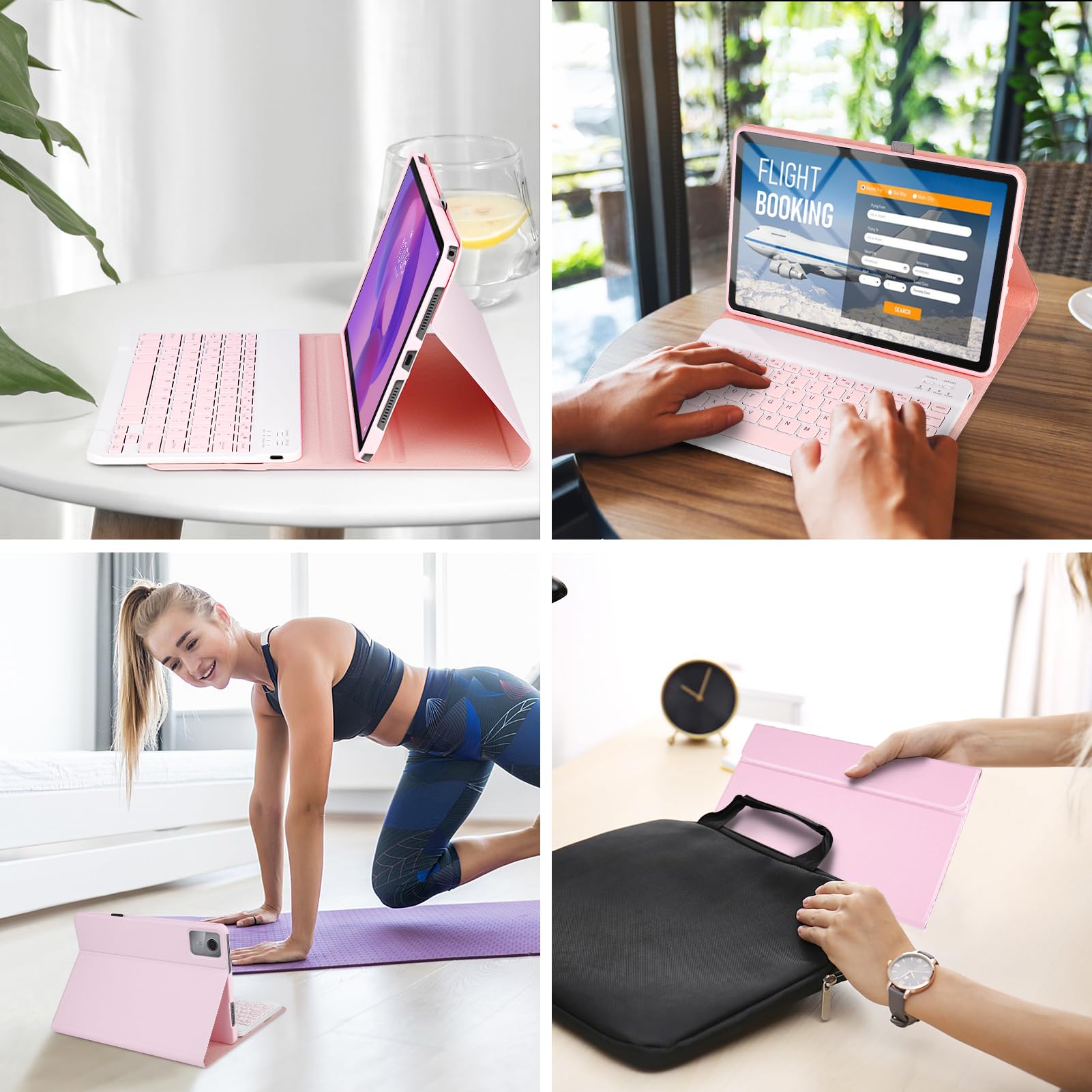 Funda Teclado para Lenovo Idea Tab 2025 11 Pulgadas(TB336FU/TB336ZU),Soporte para Lápiz y Teclado Recargable, [Español] Magnético Desmontable BluetoothTeclado para tablet lenovo idea 11 (Rosa)