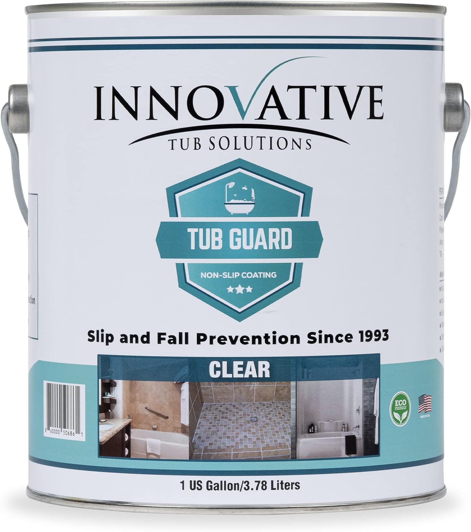 Tub Guard Anti Slip - Clear Bathtub & Shower Grip Textured Non Slip Coating for Slippery Tubs or Shower Floors - 1 Gallon (90 Tubs or Shower Pans)