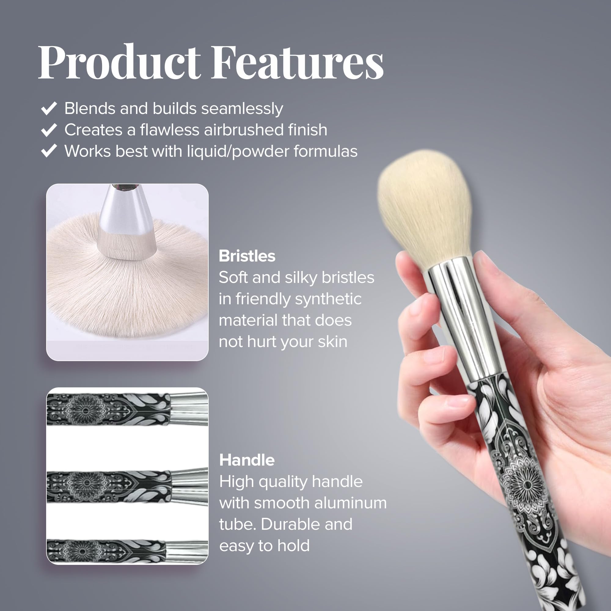 Eshghe-mani von Lady of Eshgh: UR My Love Collection Fine Makeup Pinsel 12-teiliges Vollgesichts-Make-up-Pinsel-Set mit Sammlerbox und eleganter schwarzer Filz-Aufbewahrungstasche.