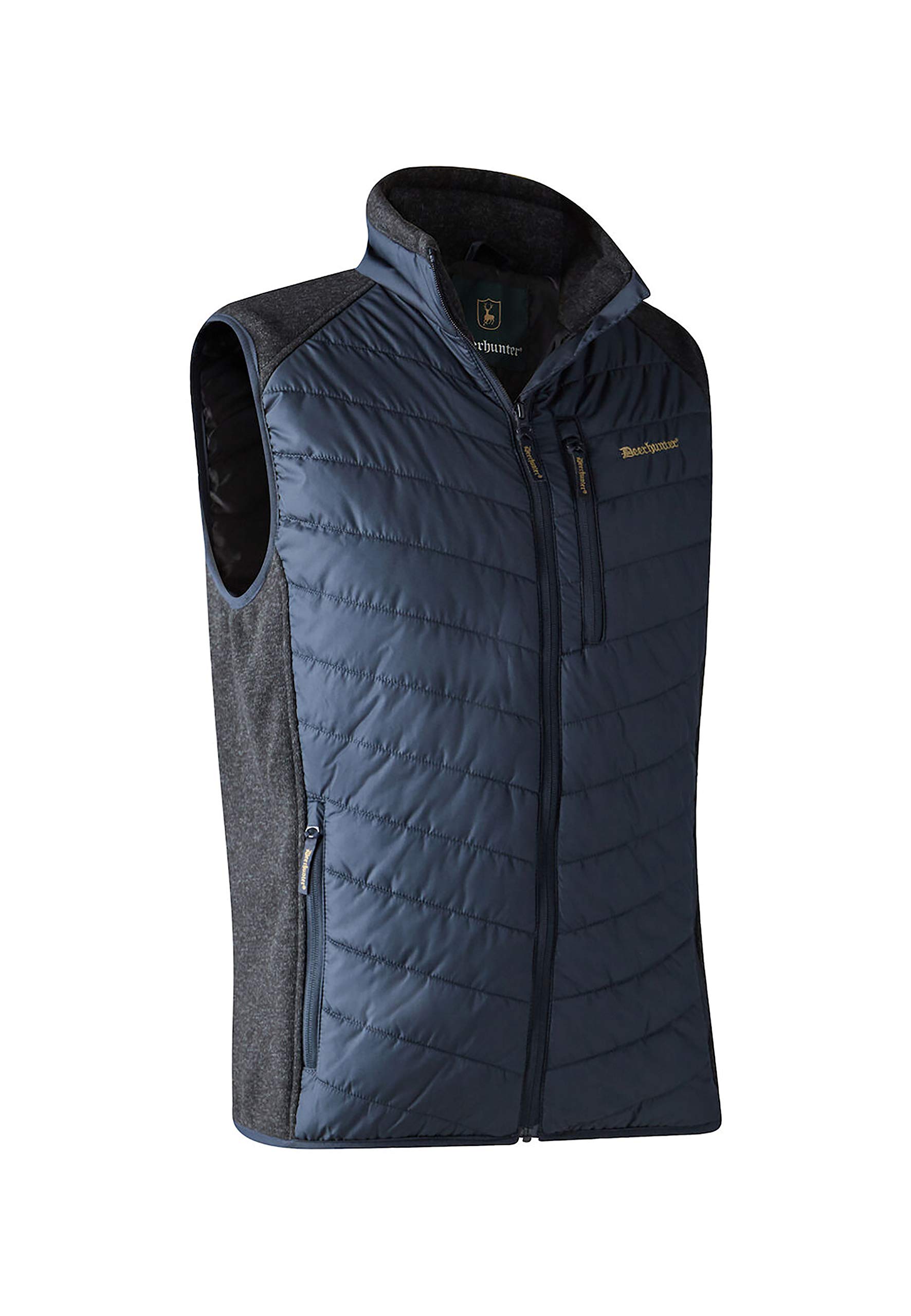 Deerhunter Moor Padded Waistcoat with knit Dark Blue X-Large Blue - Hunting outdoor gear for Men
