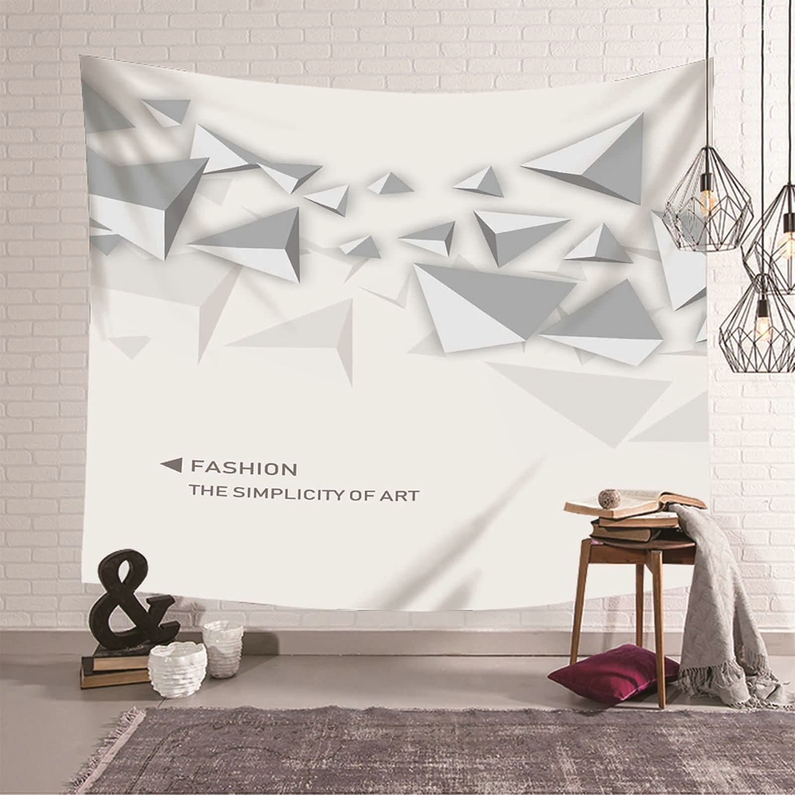 KnSam Tapestry, Wall Hanging, Modern 3D Swirl Pattern, Wall Decoration, Made of Polyester, Tapestry, Grey, 210 x 140 cm