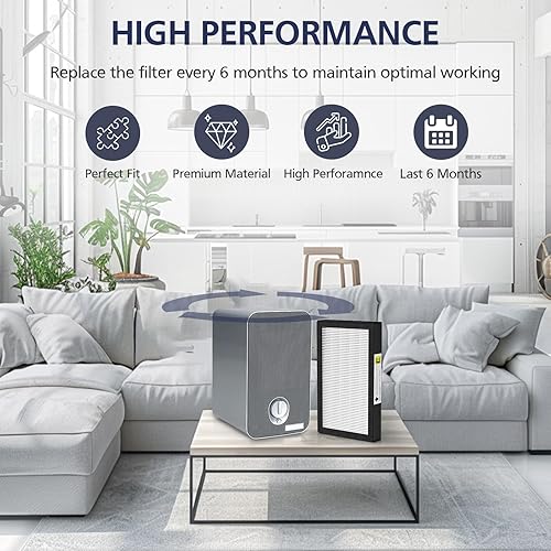 Miniatura 7 de FLT4100 True HEPA Filtro de repuesto tamaño E para Guardian Technologies modelo AC4100 AC4100CA AC4150BL AC4150PCA AC4150P, 3 filtros Hepa + 9