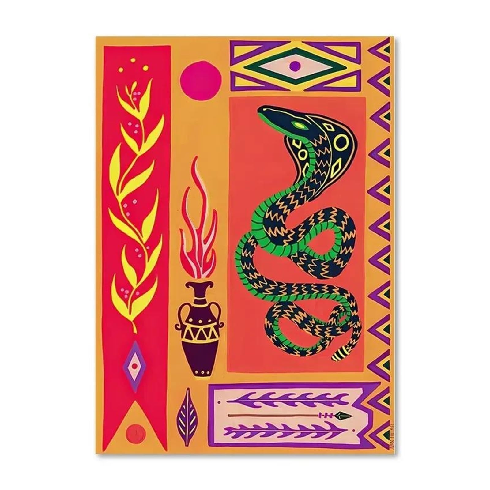 Xenite Girls P Wall Art Canvas Rints Leopard Tiger Vase Flower Rainbow Ower Wall Canvas Ainting Lips Abstract Nordic Oster Rints Art Icture For Home Decor(,30X40cm)