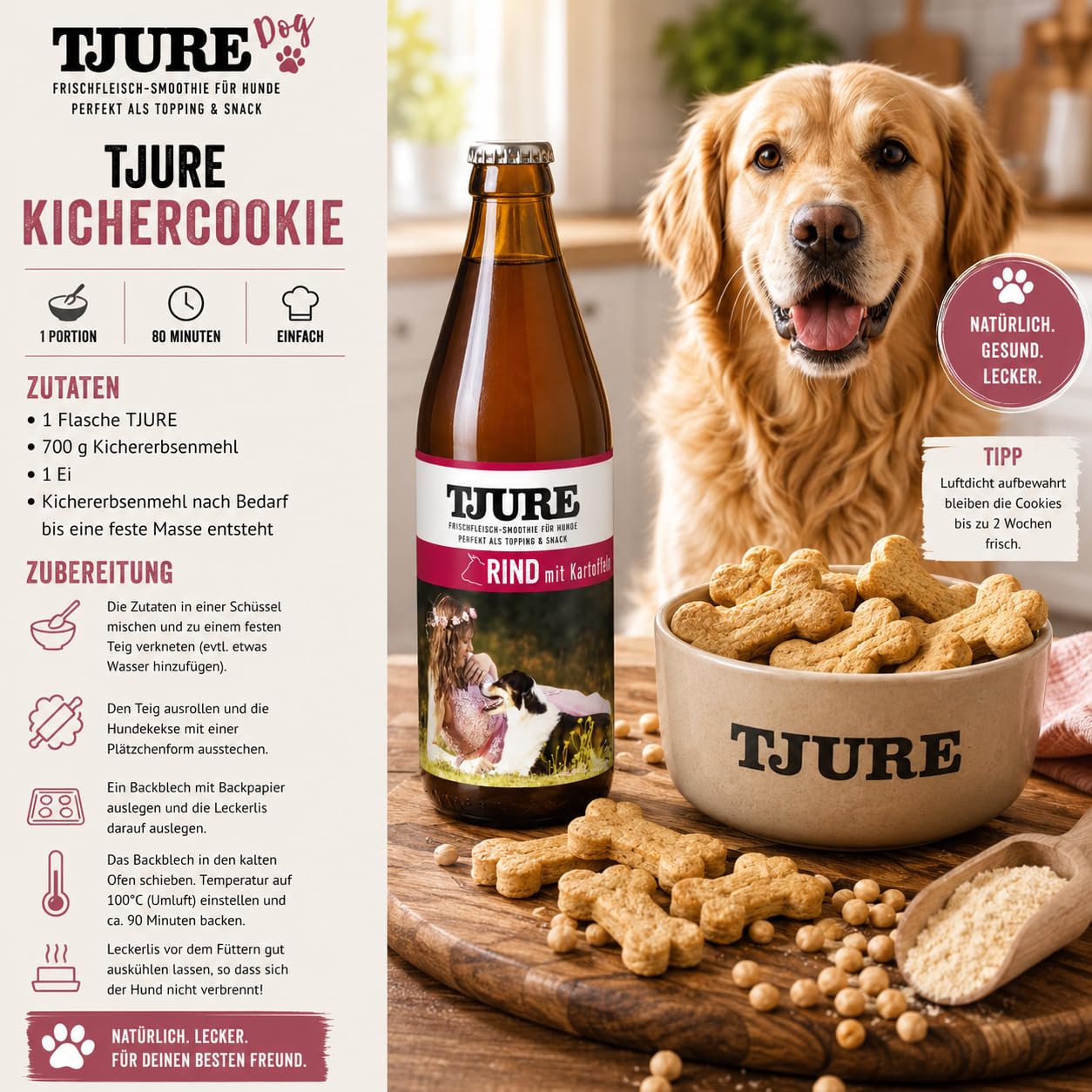 TJURE Hundesmoothie Mixbox | 10 + 2 x 320 ml | 6 x Geflügel | 6 x Rind | Flüssig Snack für Hunde | Ideal als Futter Topping | Zutaten in Lebensmittelqualität | Getreidefrei | Made in Germany