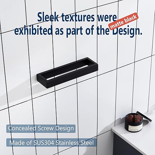 Miniatura 5 de KOKOSIRI Gancho para toallas de baño, gancho cuadrado para bata, gancho para abrigos, toallero de mano, soporte para toallas de mano de 9 pulgadas,