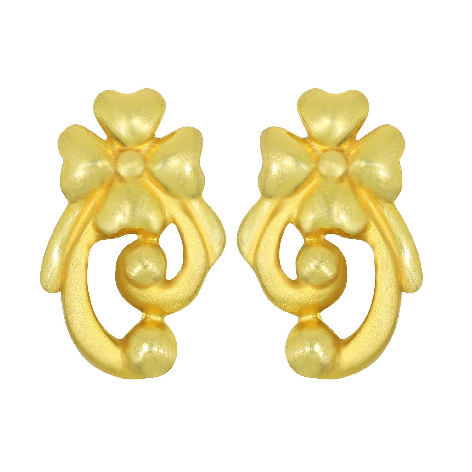 22KT Yellow Gold Stud Earrings for Girls-image-19