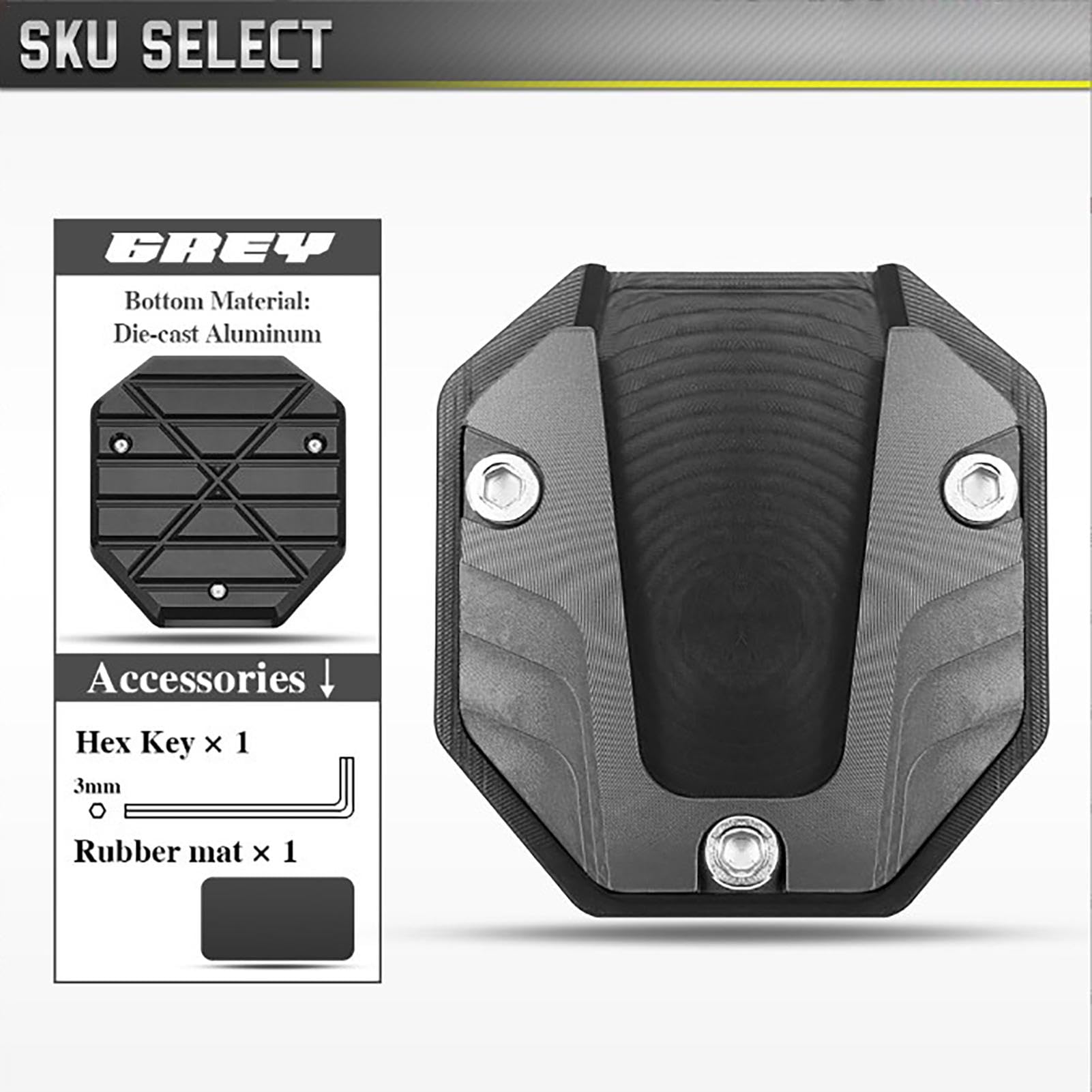 Coussinet De Support De Moto, De Support De Moto - D'extension De Béquille Latérale En Alliage D'aluminium - Base Stable Et Agrandie - De Support De Moto à Haute Résistance