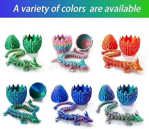 Miniatura 34 de Huevo de dragón impreso en 3D de 15 pulgadas, juguetes de cumpleaños de Navidad, regalo de relleno de calcetines, dragón de cristal articulado