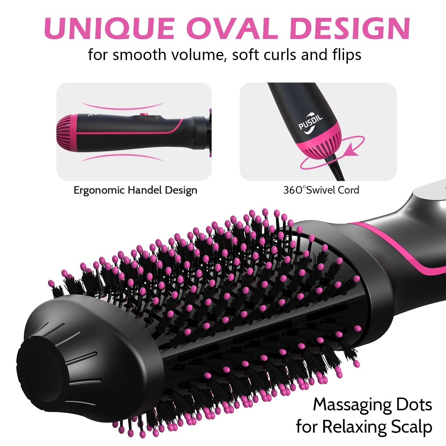 Amazon.com : Hot Air Brush Hair Dryer Brush 4 in 1 Blow 
