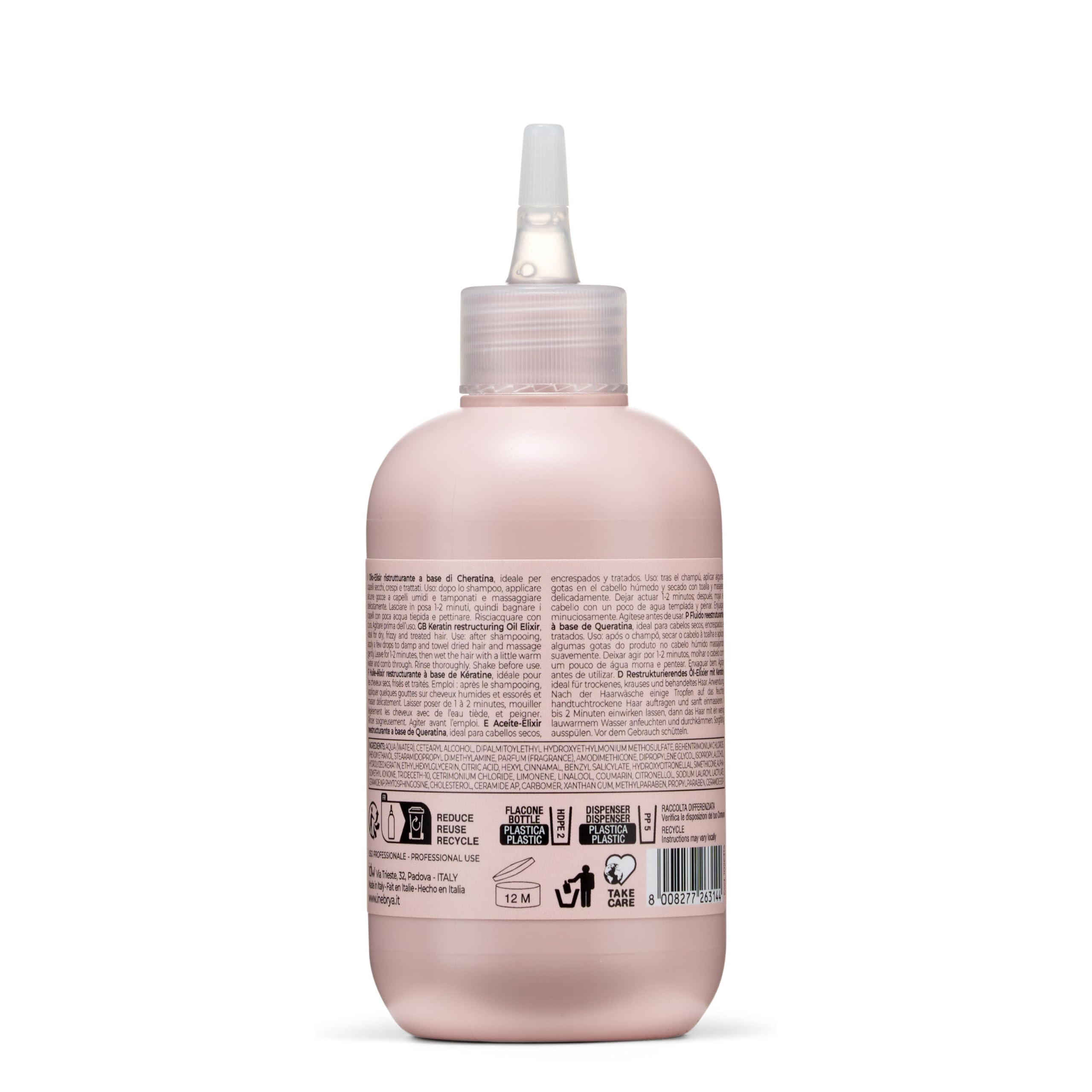 INEBRYA ICE CREAM KERATIN OIL Regenerujący eliksir do włosów z keratyną 200ml
