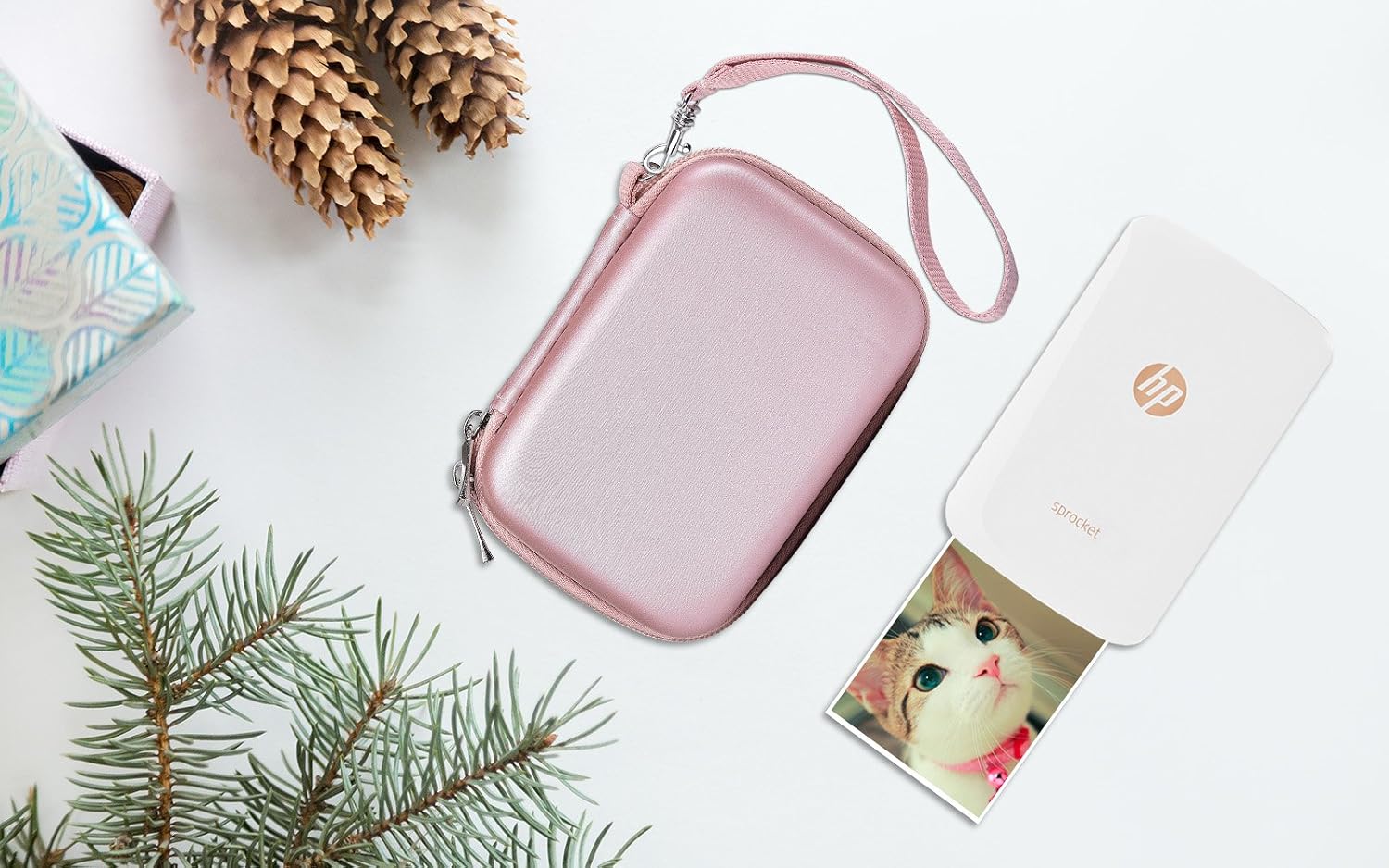Katia Hard Case for HP Sprocket Portable Photo Printer. Hp Sprocket Case, Also fits Polaroid Zip Mobile Printer/Zink Zero Ink Printing Technology/Polaroid Snap Instant Digital Camera - Rose Gold