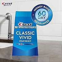 Vista 4 de Crest 3D Whitestrips, Classic Vivid, kit de tiras blanqueadoras de dientes, 20 tiras (paquete de 10 unidades)