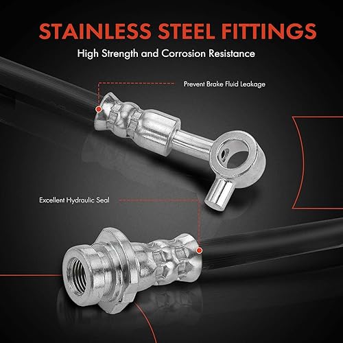 Miniatura 4 de A-Premium Manguera hidráulica de freno delantero compatible con modelos Nissan - Altima 2007 2008 2009 2010 2011 2012 2013 - Reemplazo # 46210JA010