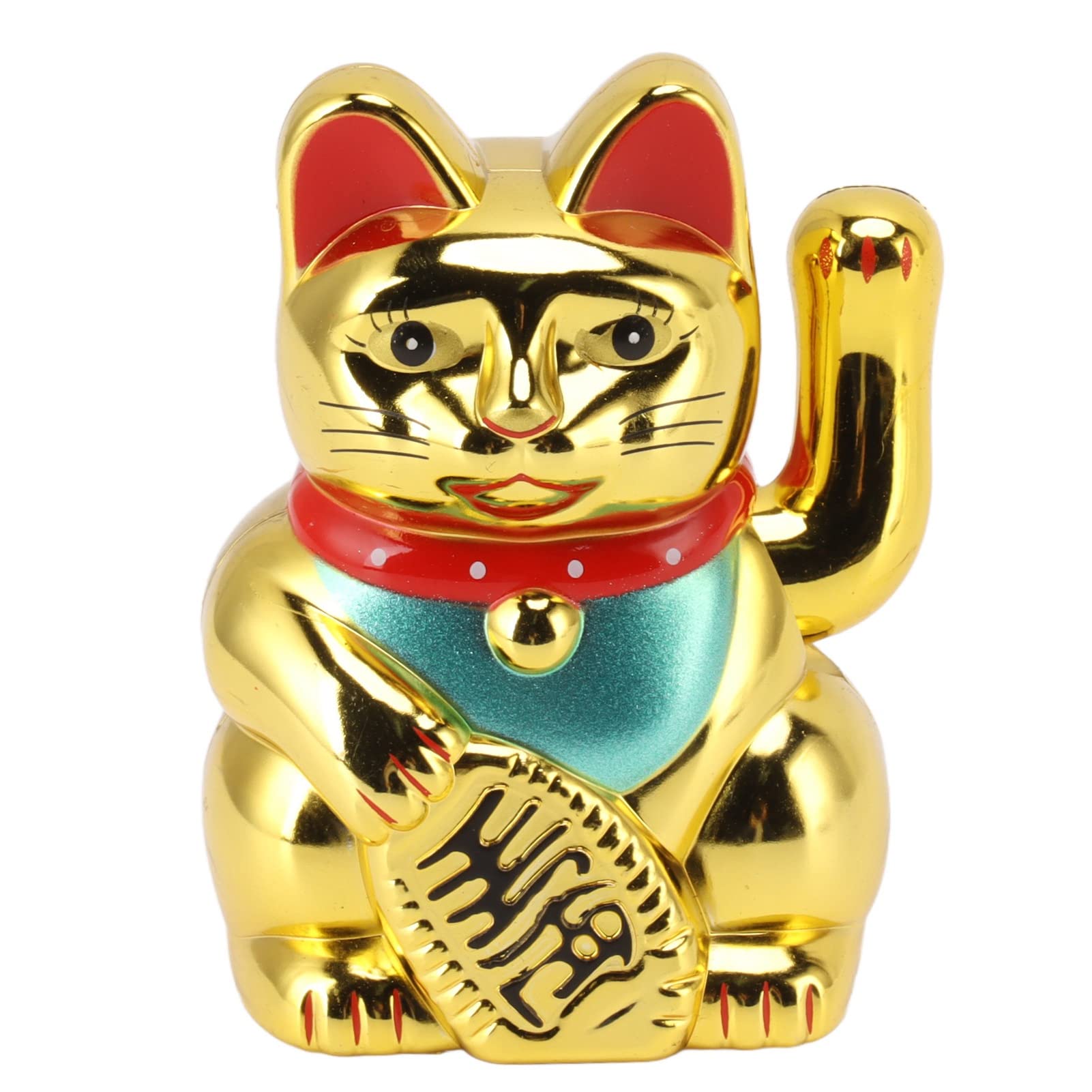 Waving Lucky Cat Ornament, Bright Colors Solar Powered Lucky Cat Indoor Decoration for Restaurants for Cafes