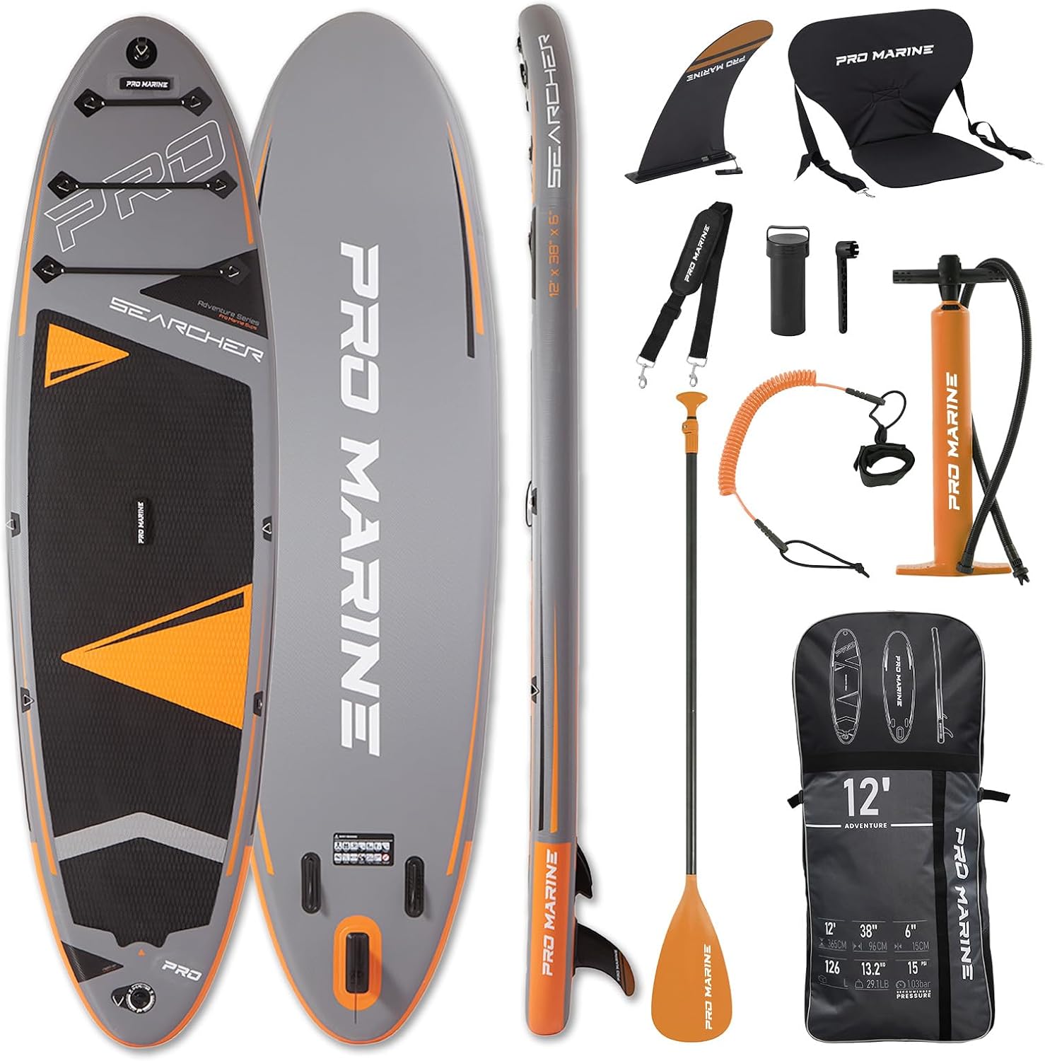 Inflatable Paddle Boards Stand Up Paddleboard Extra Wide Paddleboard Adjustable Aluminum Paddle with SUP Accessories Waterproof Bag, Non-Slip Comfort Deck for Youth & Adults (Orange)