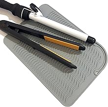 Large Heat Resistant Mat for Curling Irons, Hair Straightener, Flat Irons and Hot Hair Styling Tools, Gray