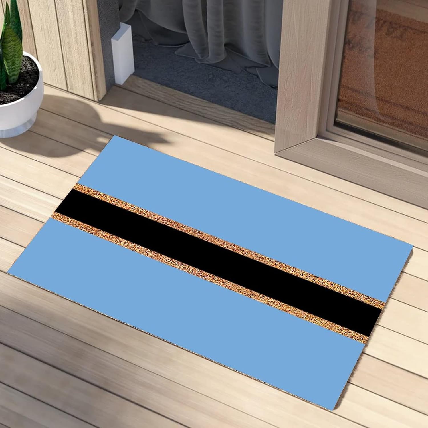 Coconut Coir Door Mat Dog Botswana Pet Dog Owner Gifts for Home Decor Traps Dirt and Moisture from Muddy Shoes Rugs Pet Dog Photo Print Captures Dirt with Heavy Duty Backing Durable Easy to Clean Pet