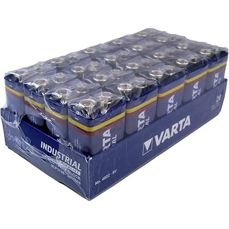 10 X Batterie Varta 4022 Pro Industrial 9V Blocco Alcalino 6LR61 – Confezione