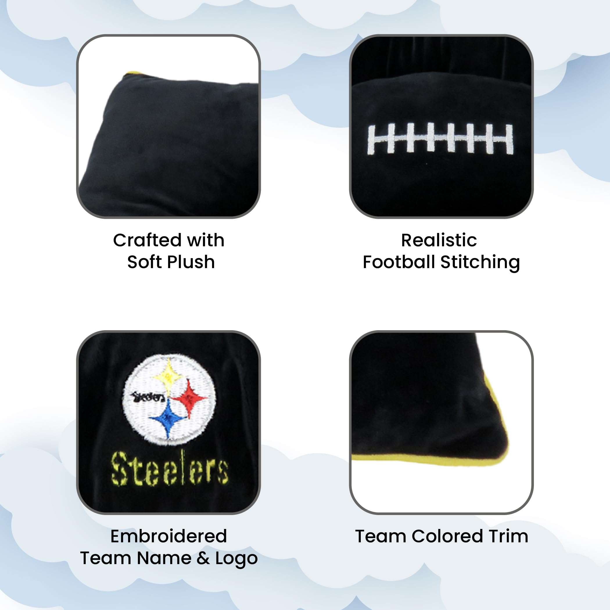 Cuccia NFL – Pittsburgh Steelers Soft & Cozy Peluche Cuscino Letto. – Football Dog Letto. Coccole, Warm Sports Materasso Letto per Gatti e Cani