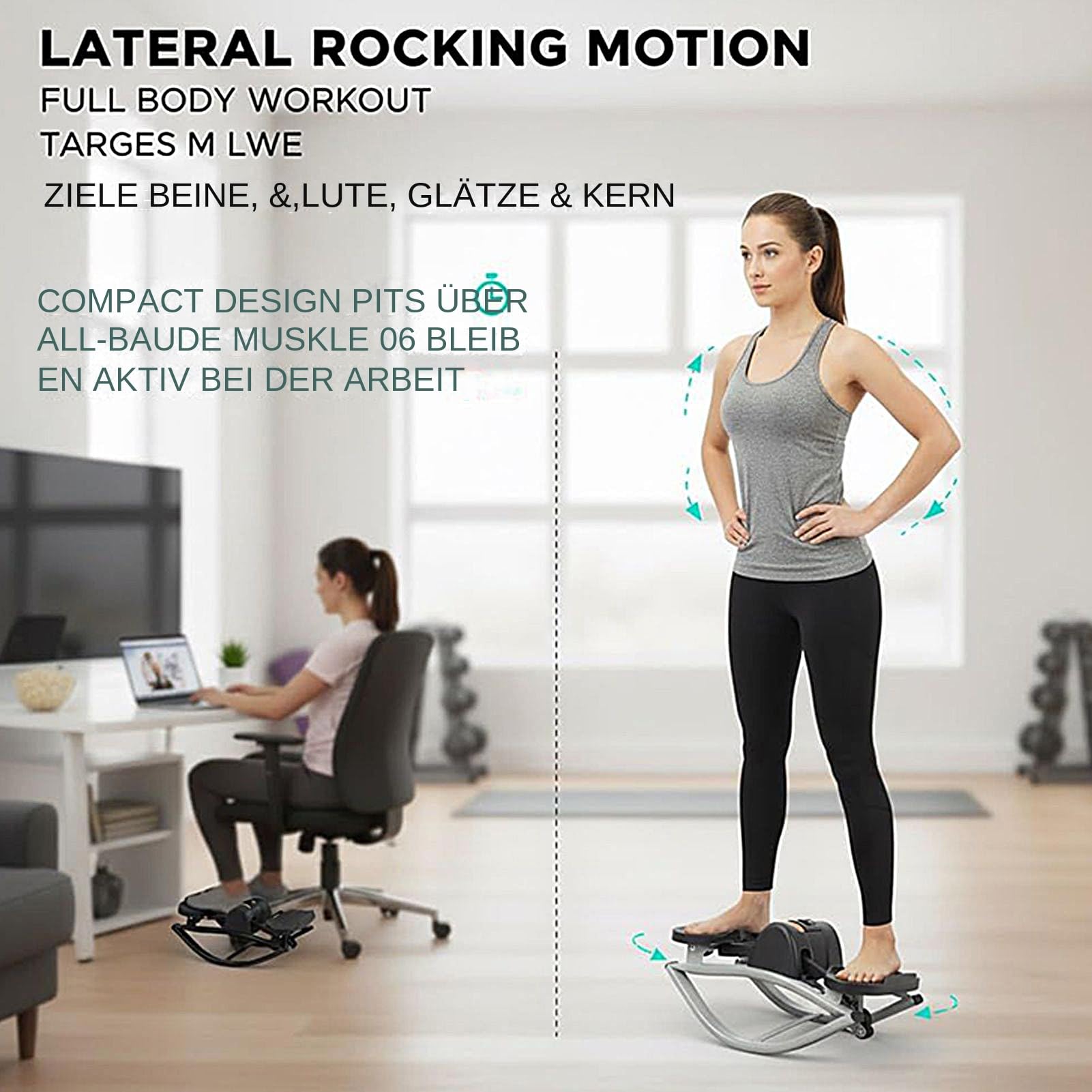 Treppenstepper Twist Motion Beintrainer | Fitness Stepper mit LCD Monitor für Po Bauch Oberkörper Unterkörper Männer Frauen Senioren Fitnessstudio Schlafzimmer Indoor