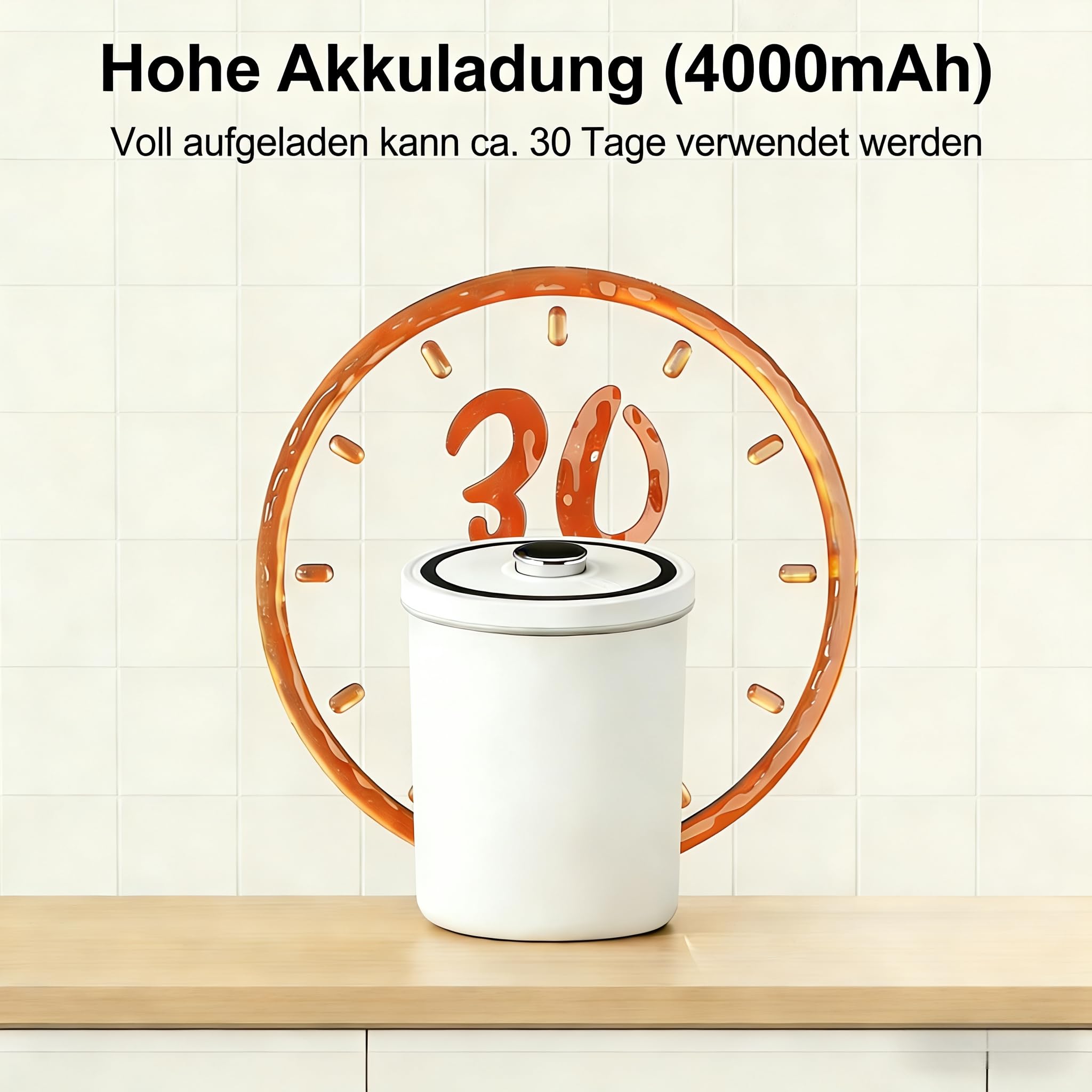 Vakuumlagerbox für Kaffee, Weizen, Bohnen, Mehl, Milchpulver, Haustiernahrungsmittellagerung Ein-Knopf-Betrieb Automatischer Vakuum (12L Weiß)
