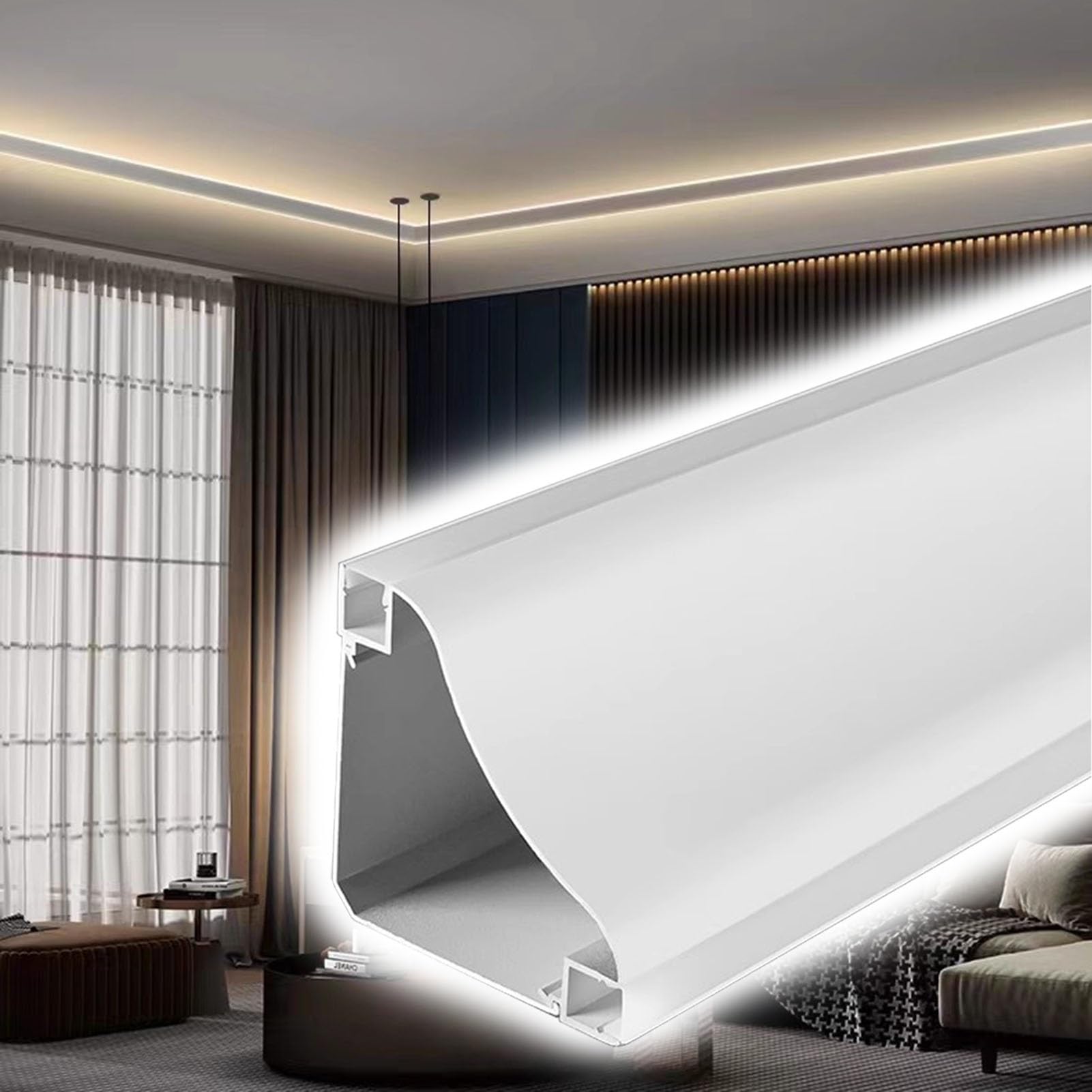 Decoración moderna del hogar con perfil de aluminio LED para iluminación de pared 8