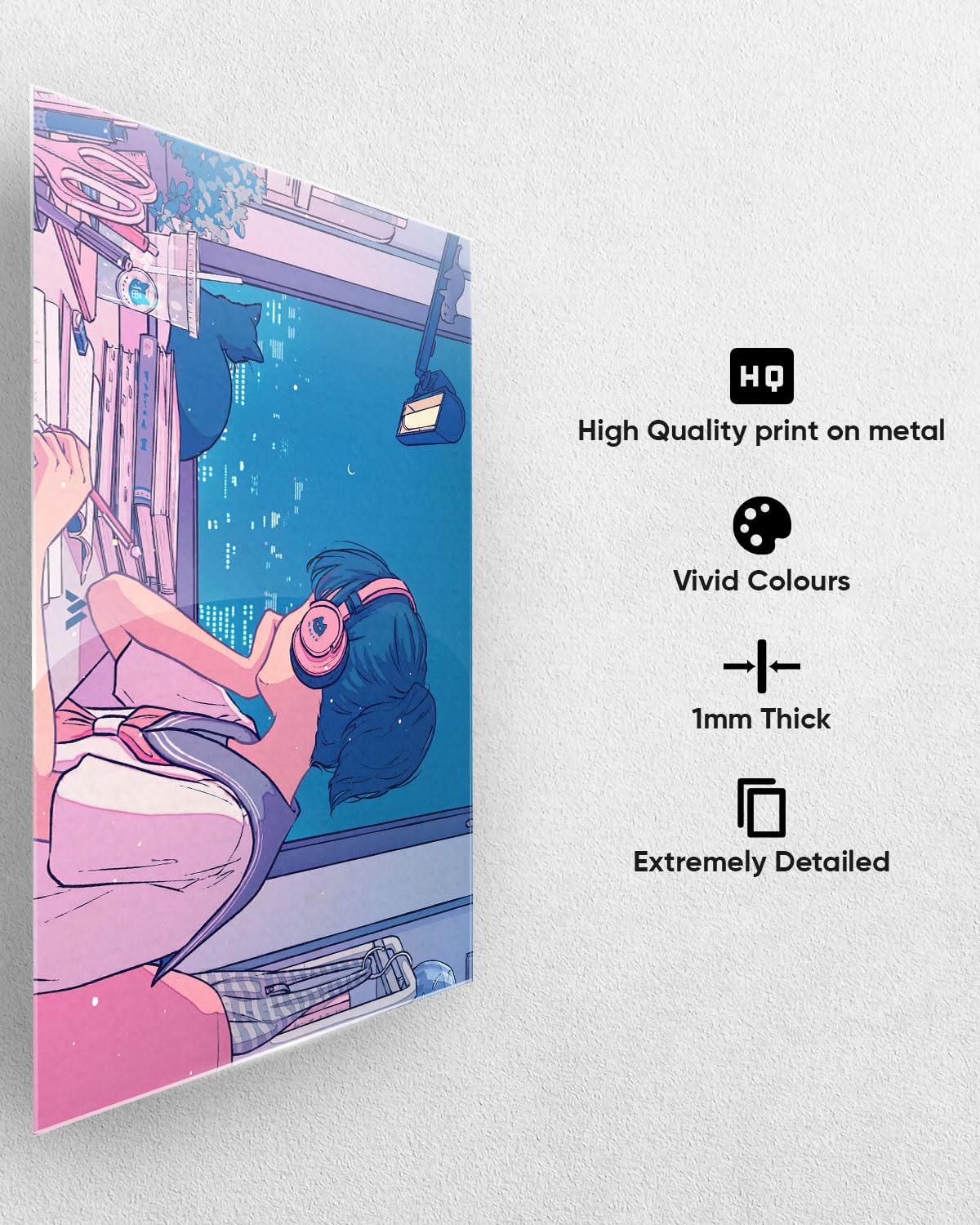 Myxtur Lofi Anime School Girl Metal Poster (A4) : Amazon.in: Home