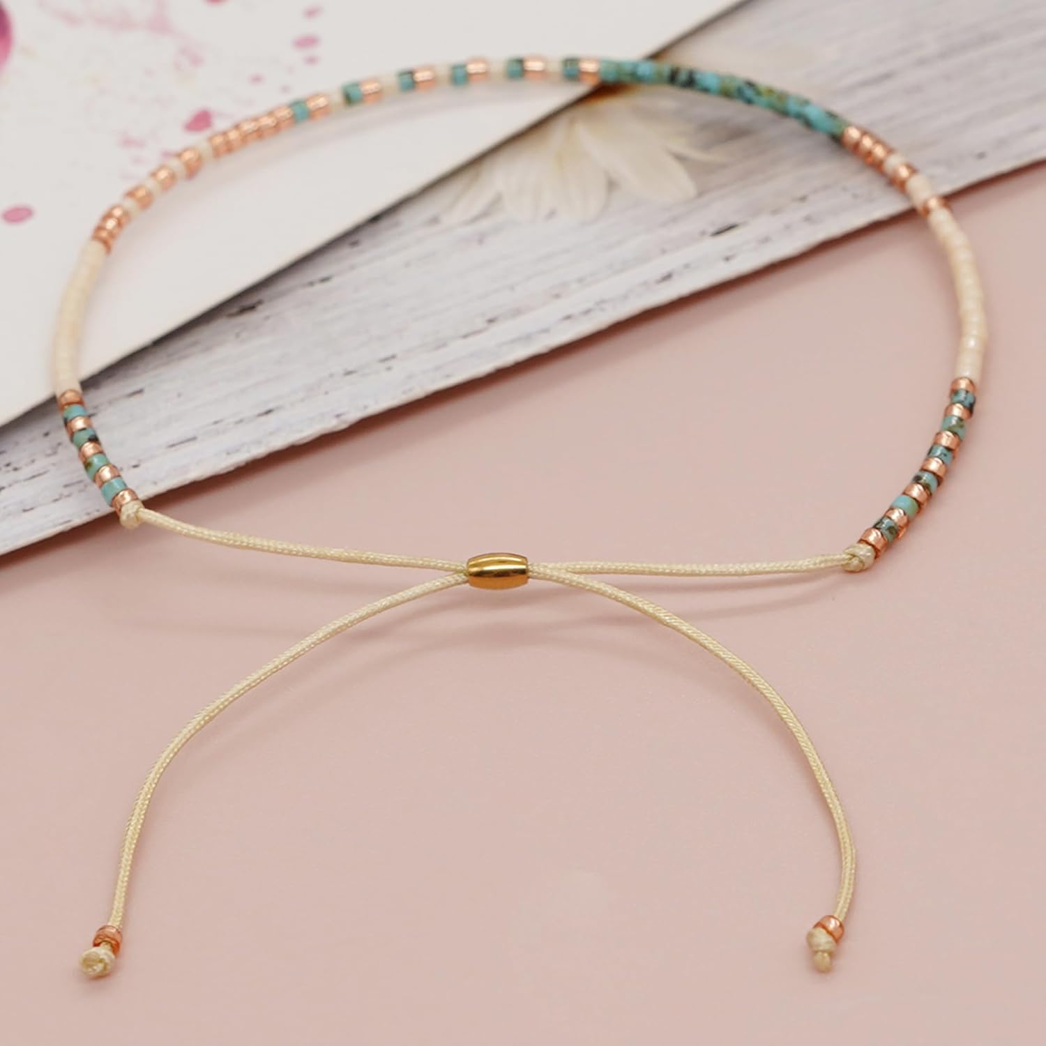 Seed Beaded Bracelets for Women, Boho Handmade Adjustable Colorful Beads Strand Summer Beach Jewelry Gift. - Image 6