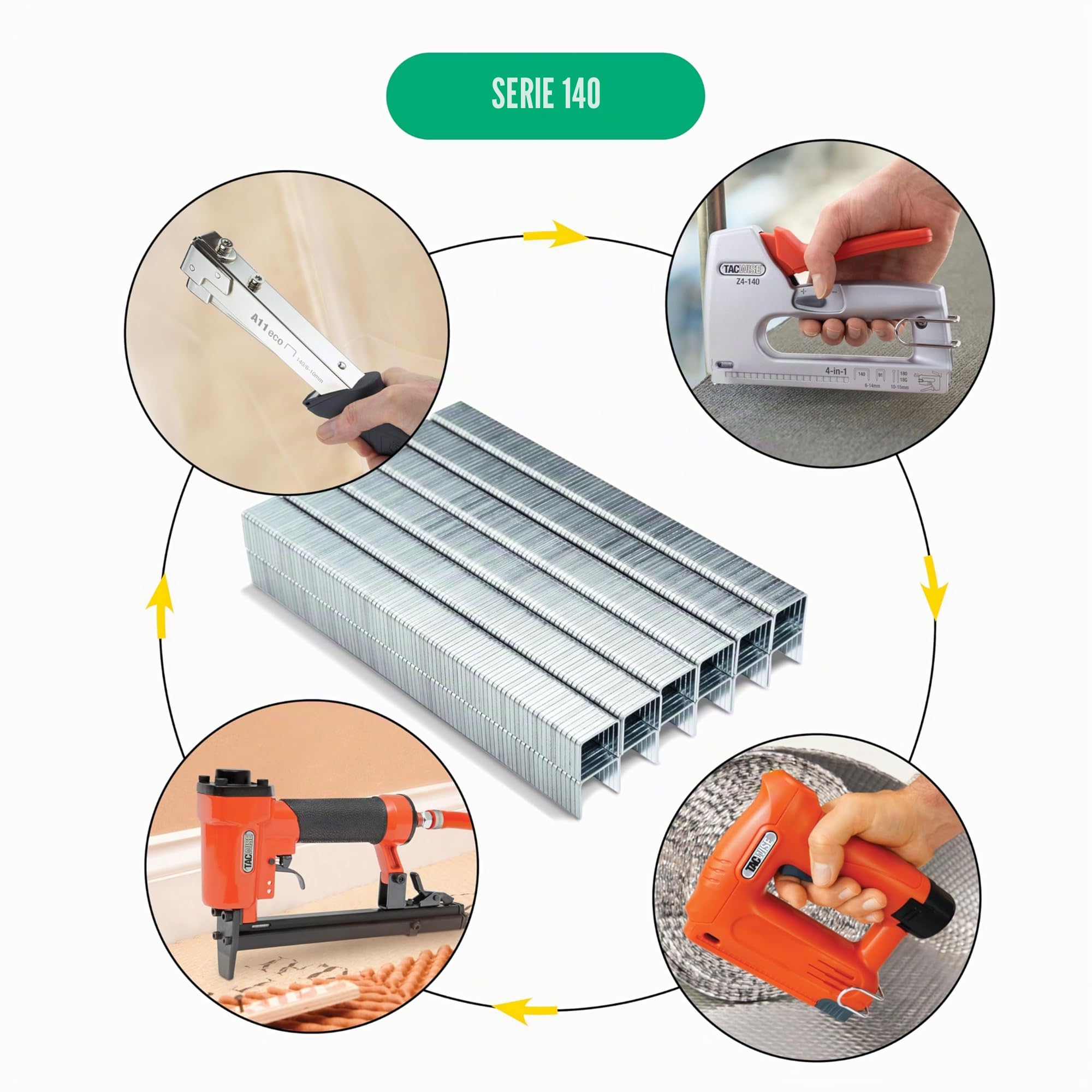 Tacwise 0342 Punti Galvanizzati Professionali Tipo 140/10mm, Confezione da 5000 | Professionali