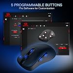 Redragon M998 Lightweight Wireless Gaming Mouse with RGB Magnetic Charging Dock, BT/2.4G Wireless/Wired Optical Mice, 24000 DPI, 5 Programmable Buttons for PC/Mac, Black